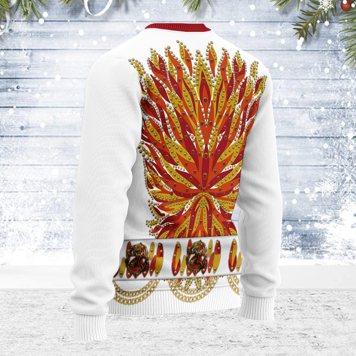 MakerHuman Elvis Flame Christmas Wool Sweater
