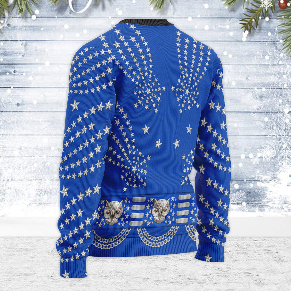 MakerHuman Elvis Owl Christmas Wool Sweater
