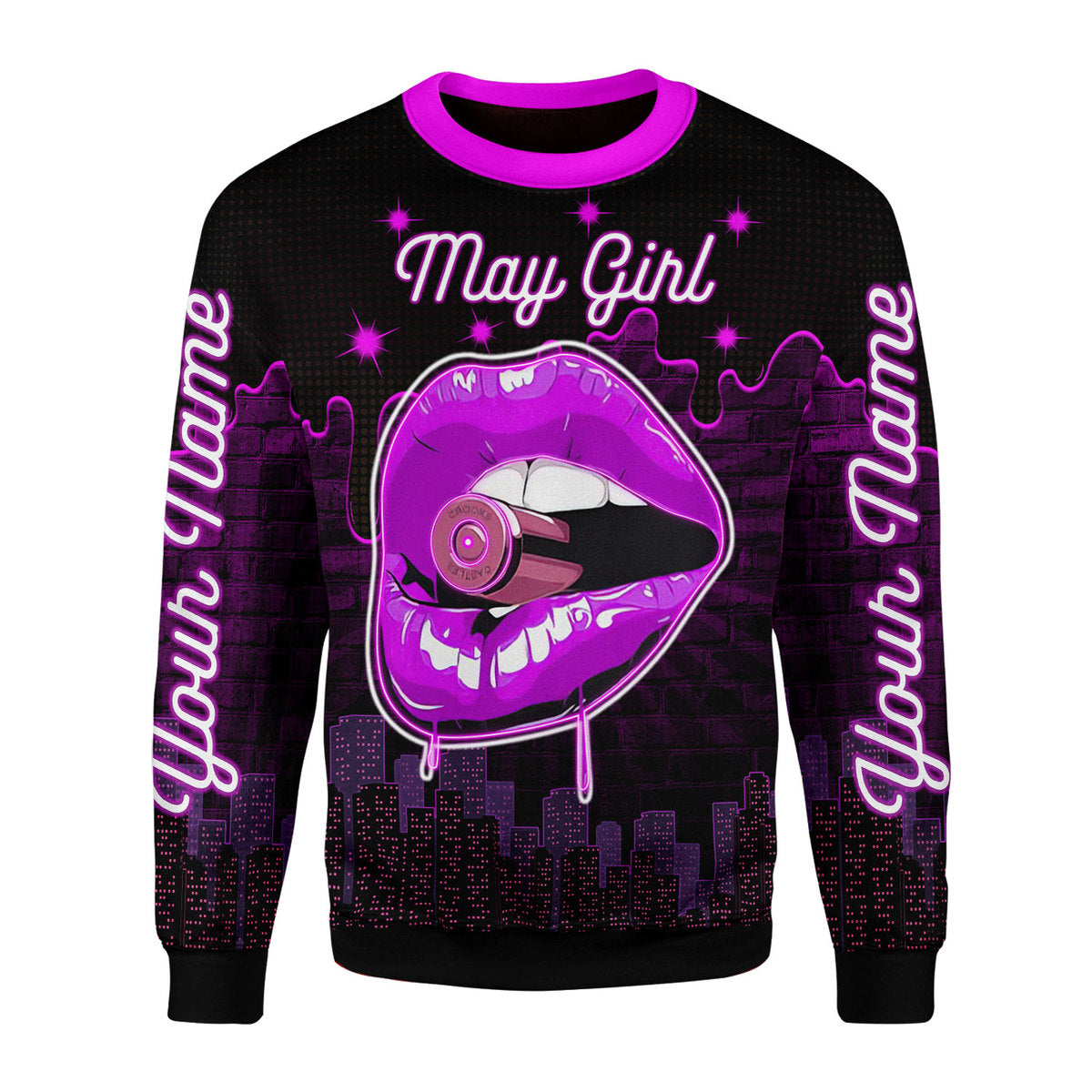 YMskins Personalized Ugly Sweater I'm A May Girl All Over Printed
