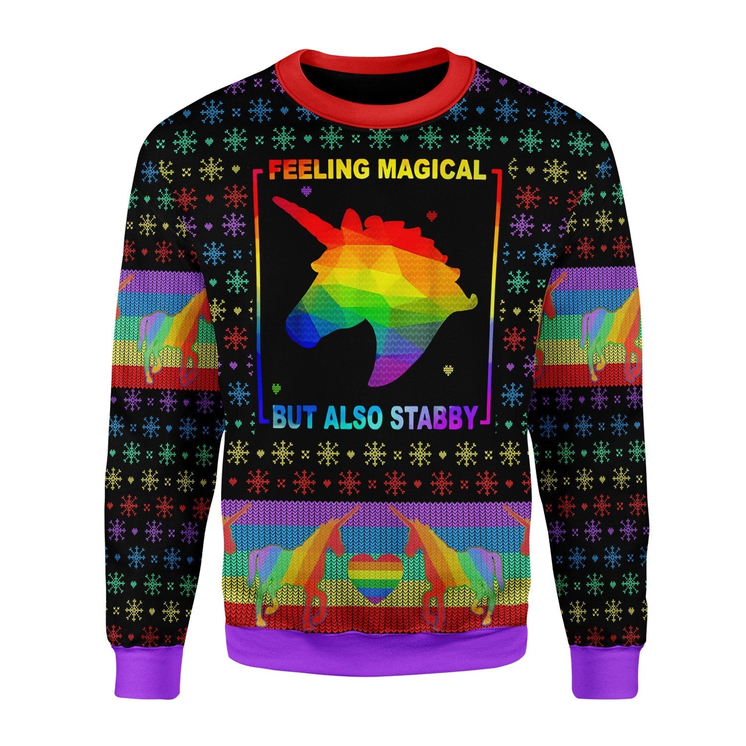 YMskins Christmas Sweater Feeling Magical But Also Stabby 3D Apparel
