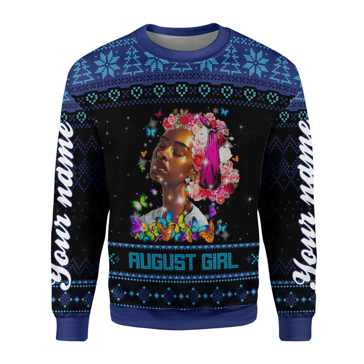 YMskins Personalized Ugly Sweater August Girl I Am The Storm All Over Printed