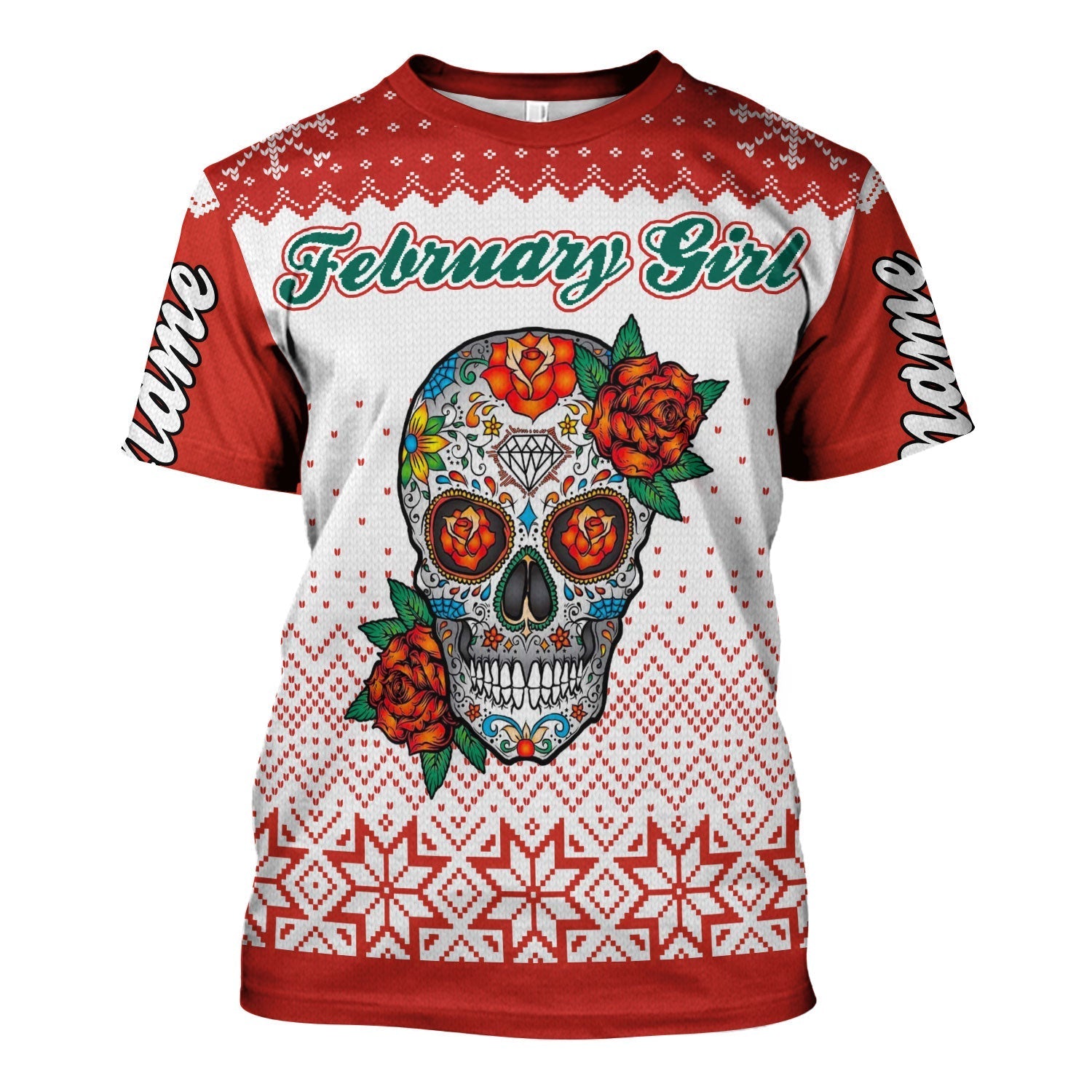 YMskins Personalized T-Shirt February Girl All Over Printed