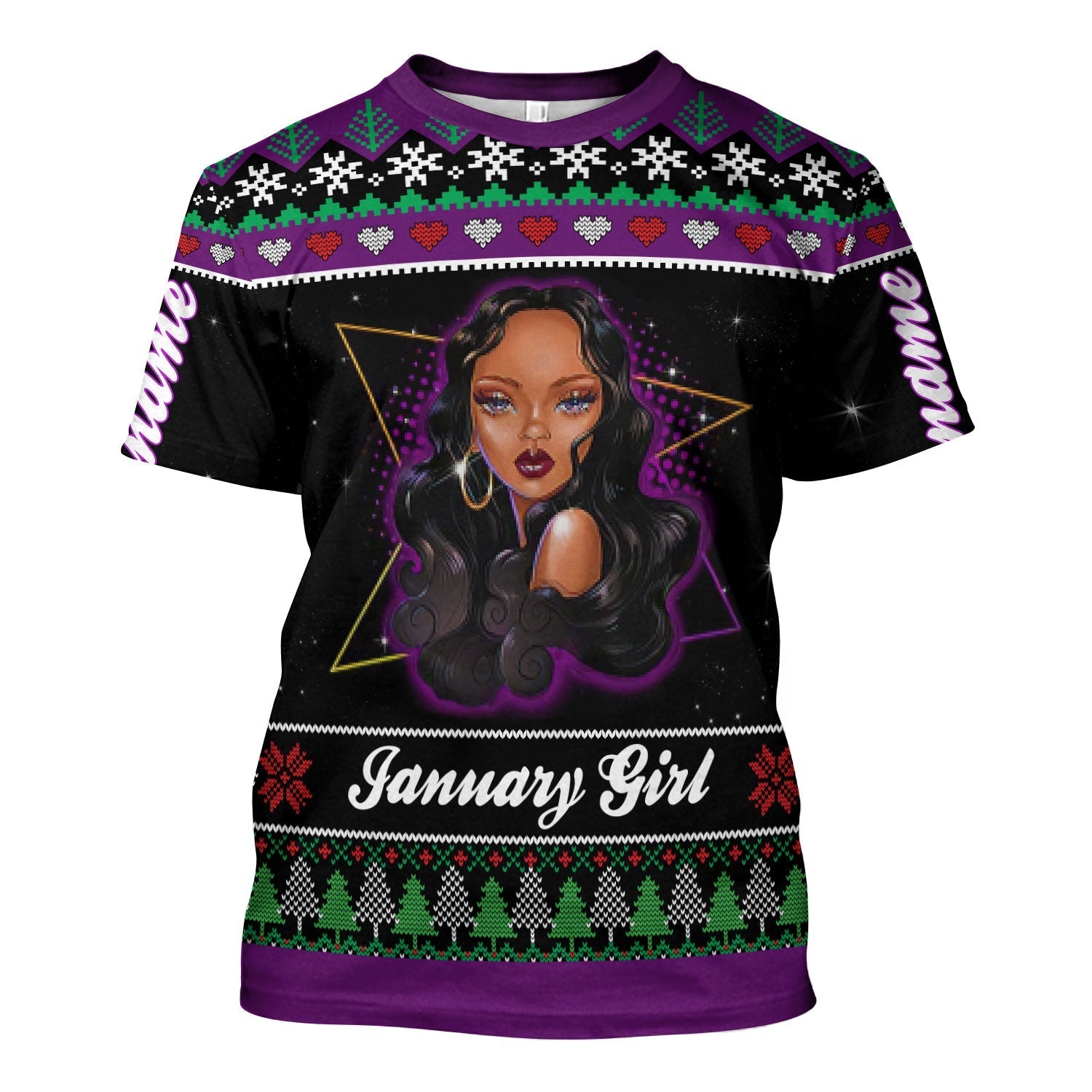 YMskins Personalized T-Shirt January Girl All Over Printed