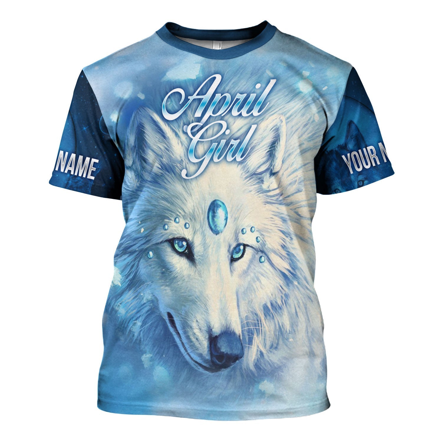 YMskins Personalized T-Shirt April Girl All Over Printed