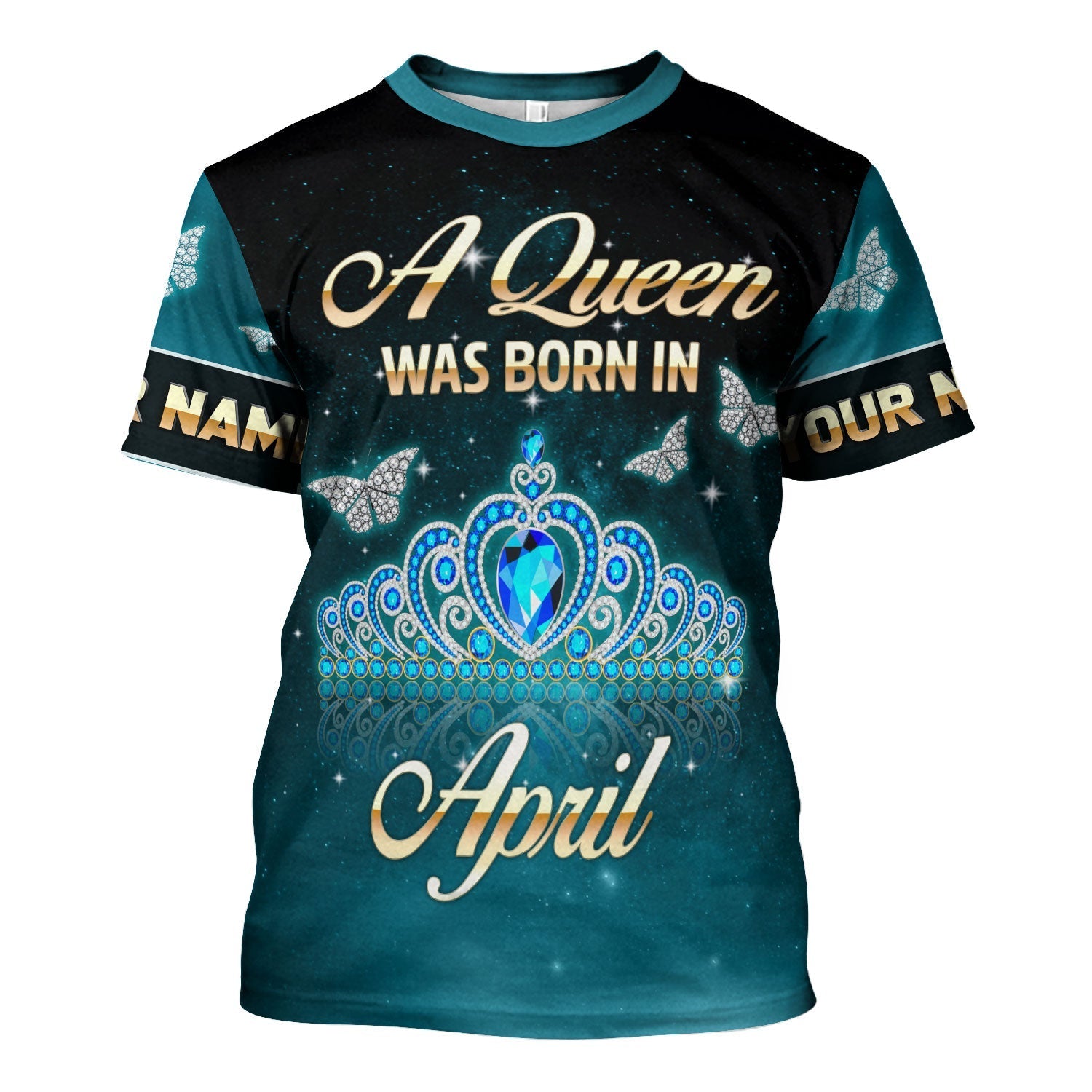 YMskins Personalized T-Shirt April Girl All Over Printed