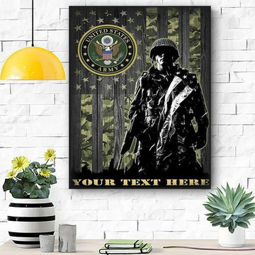 Custom Text U.S Army Veteran Digital File/ Poster/ Canvas