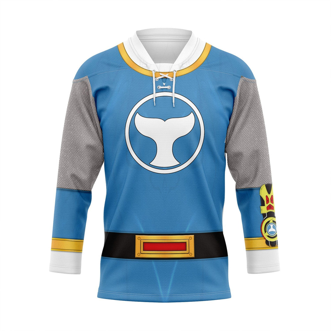 MakerHuman Blue Samurai Power Rangers Ninja Storm Hockey Jersey Sweatpants