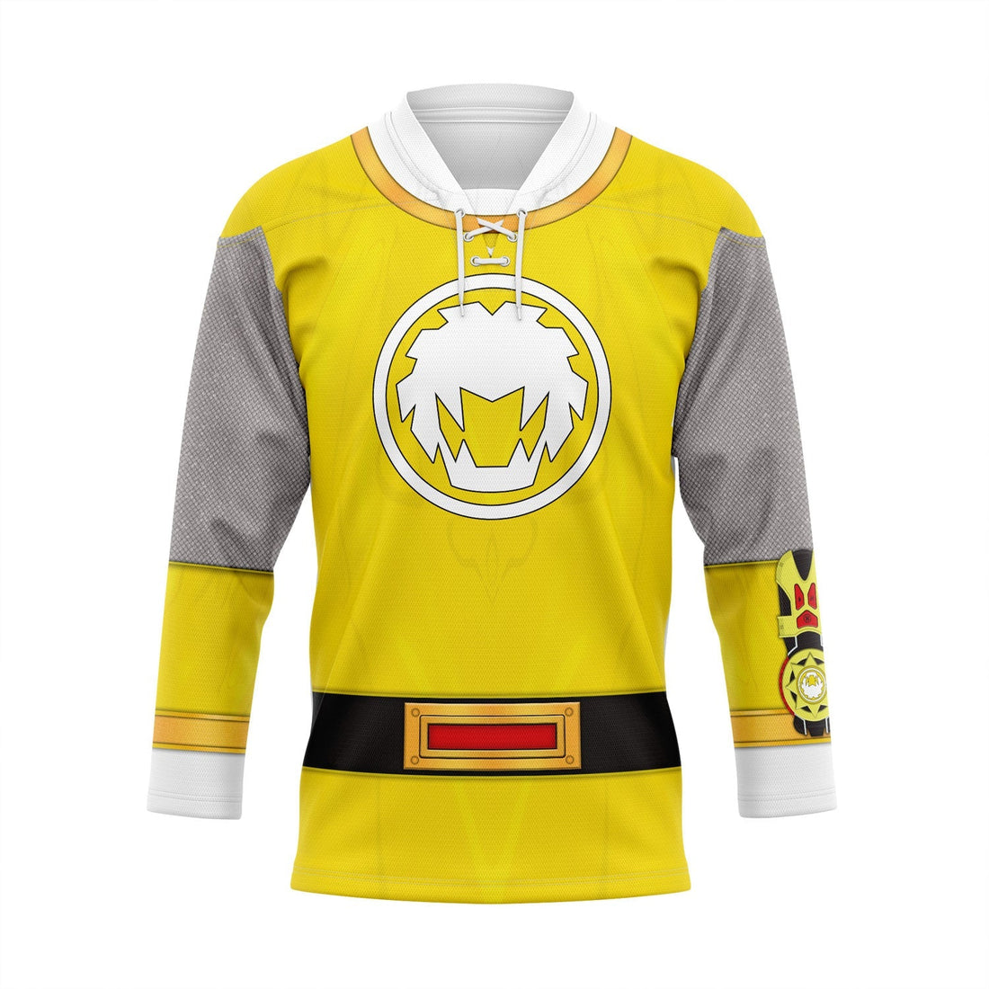 MakerHuman Yellow Samurai Power Rangers Ninja Storm Hockey Jersey Sweatpants