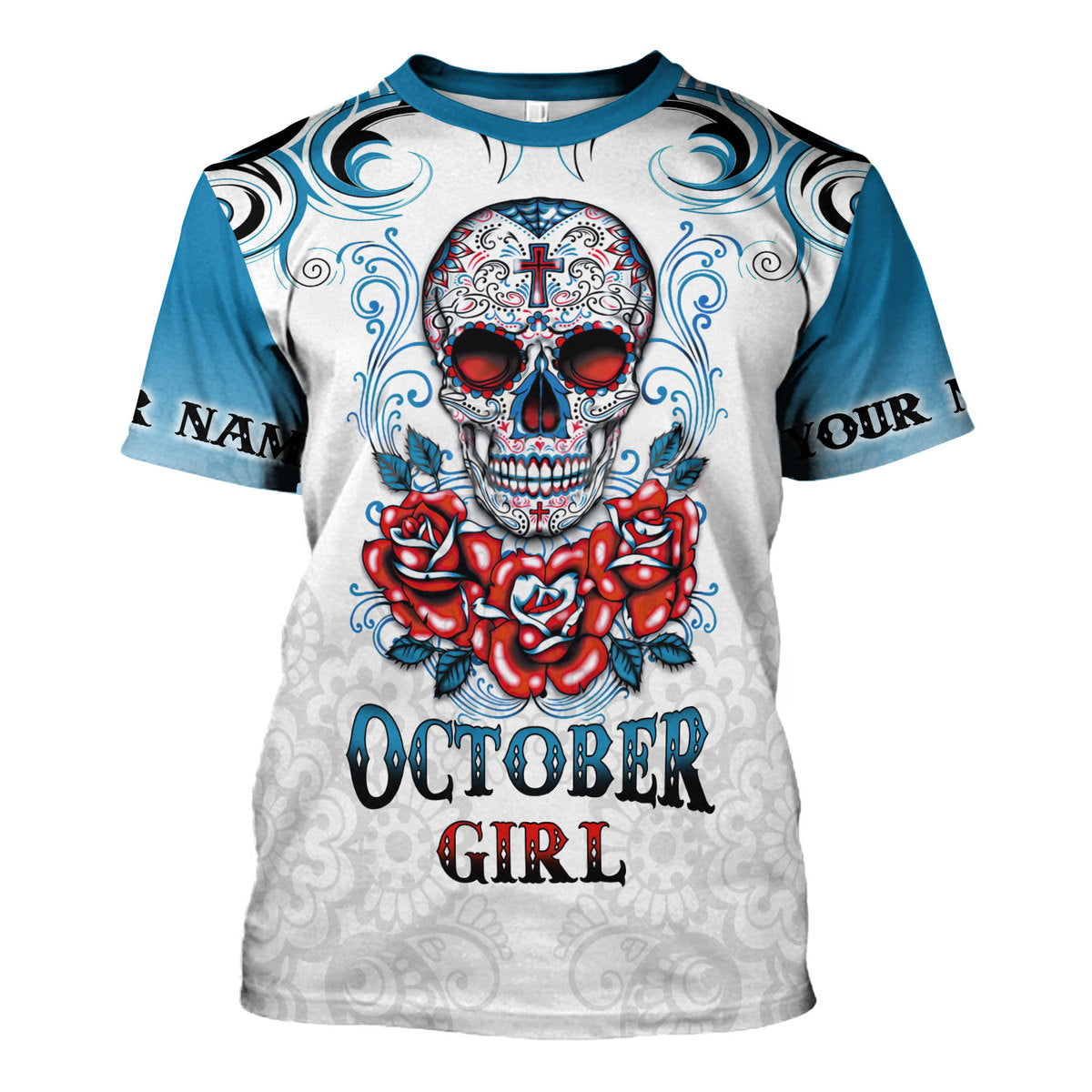 YMskins Personalized T-shirt October Girl All Over Printed