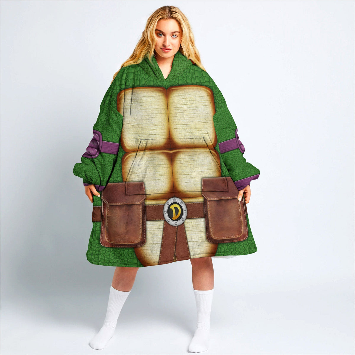 Donatello Ninja Turtles Cosplay & Costume Over Size Hoodie Fleece One Size