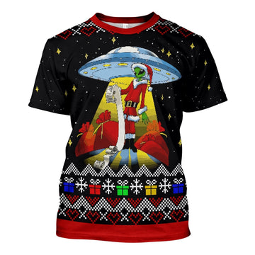 YMskins Unisex T-shirt Funny Alien UFO 3D Apparel