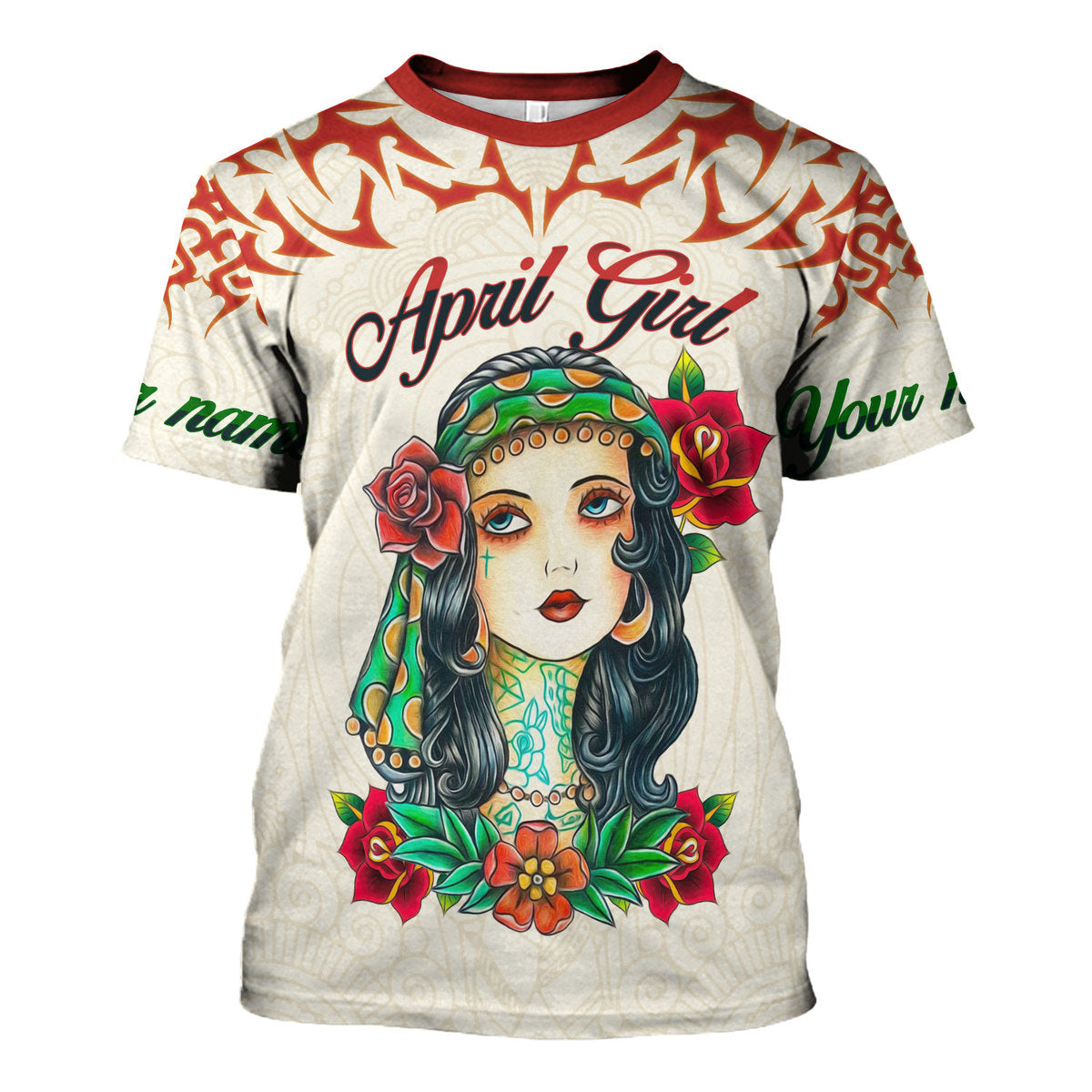 YMskins Personalized T-Shirt April Girl I Do What I Want All Over Printed