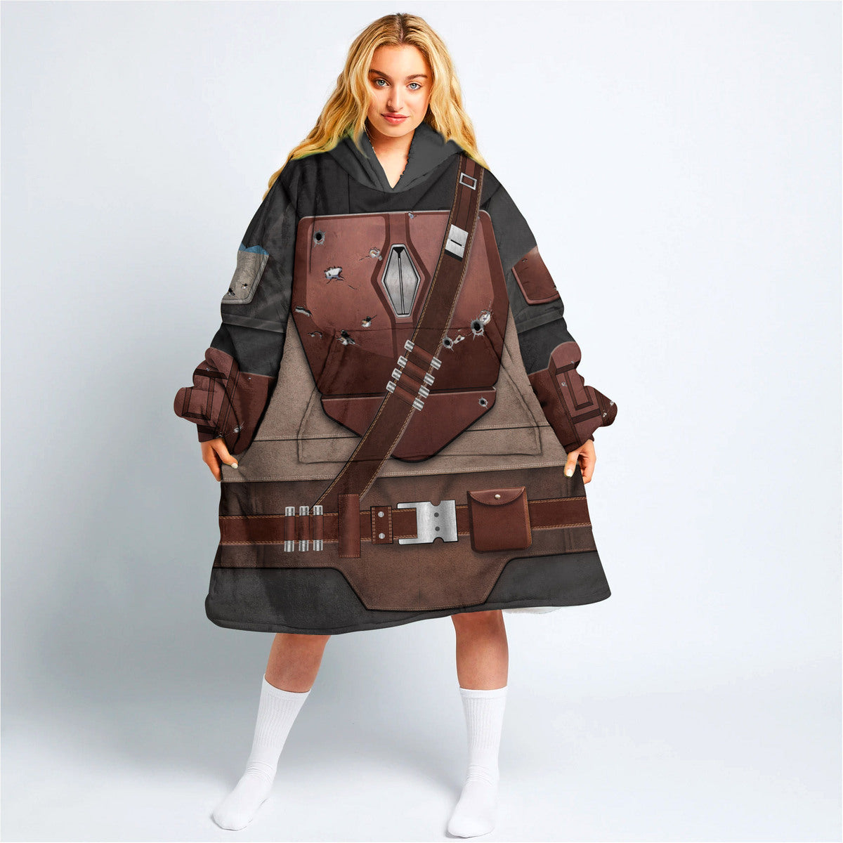 MakerHuman Mandalorian Cosplay & Costume Over Size Hoodie Fleece One Size