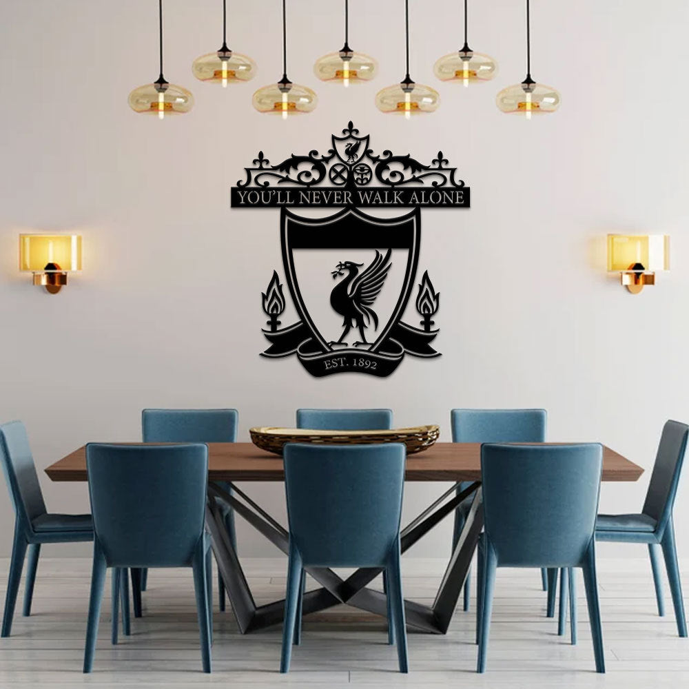 YMskins Liverpool - You'll Never Walk Alone Metal Wall Art Sign,Shankly Gates Hanging Wall Art