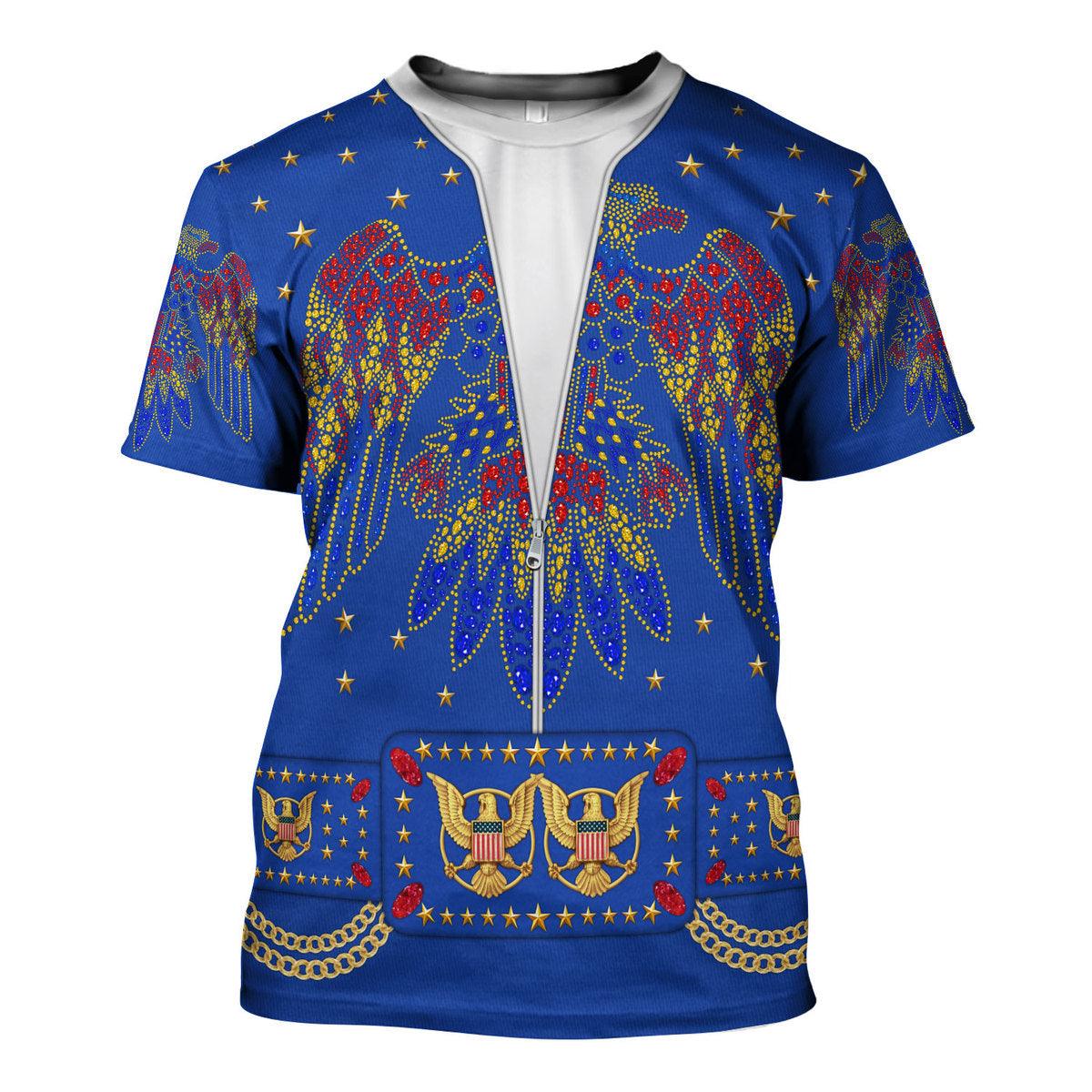 Gearhomie Elvis EAGLE Blue Costume Hoodie Sweatshirt T-Shirt Sweatpants - Gearhomie.com