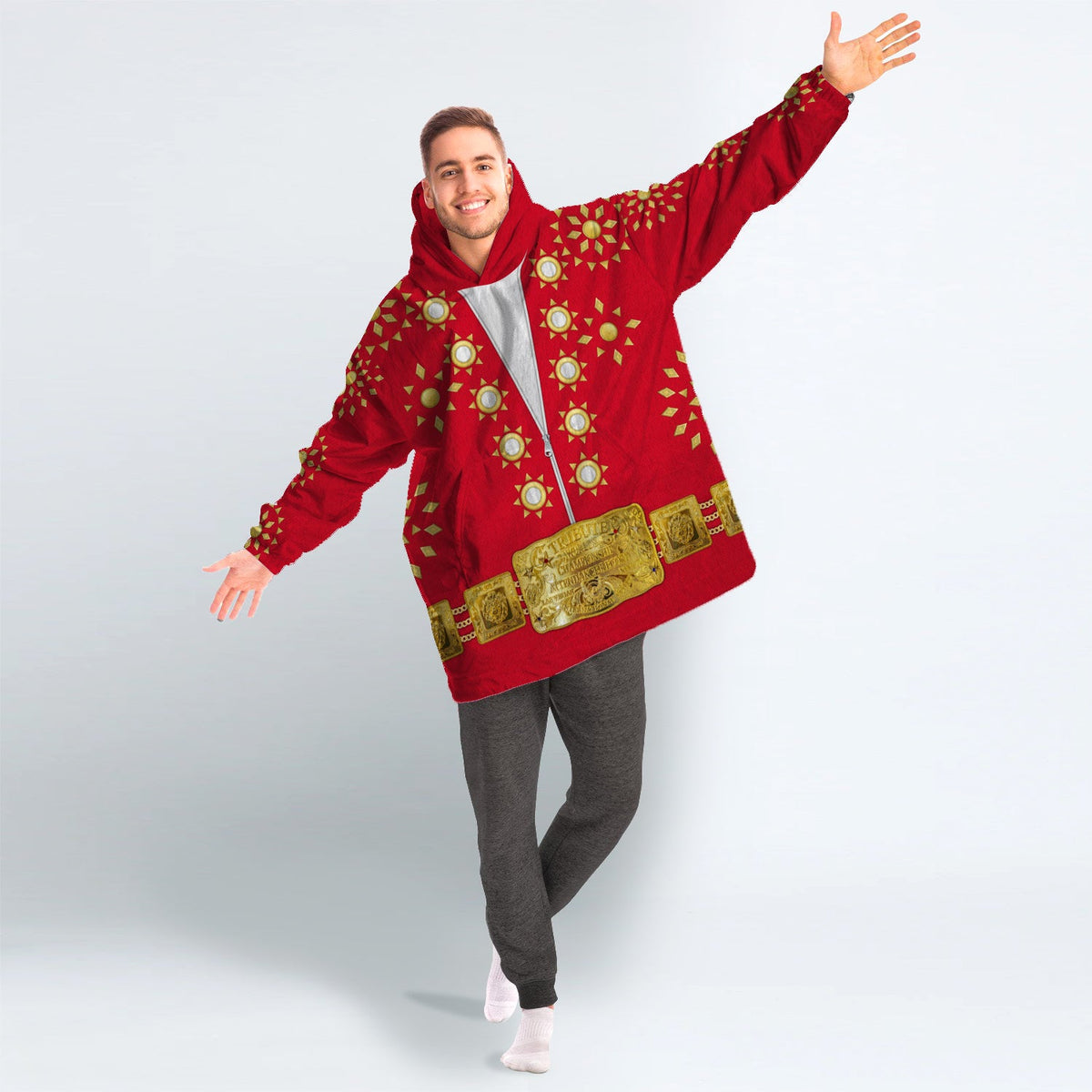 MakerHuman Elvis Burning Love Cosplay & Costume Over Size Hoodie Fleece One Size