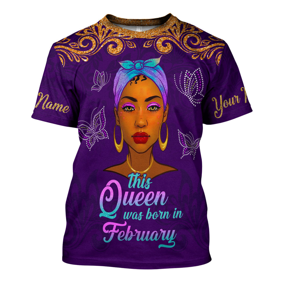 YMskins Personalized Tops February Queen All Over Printed