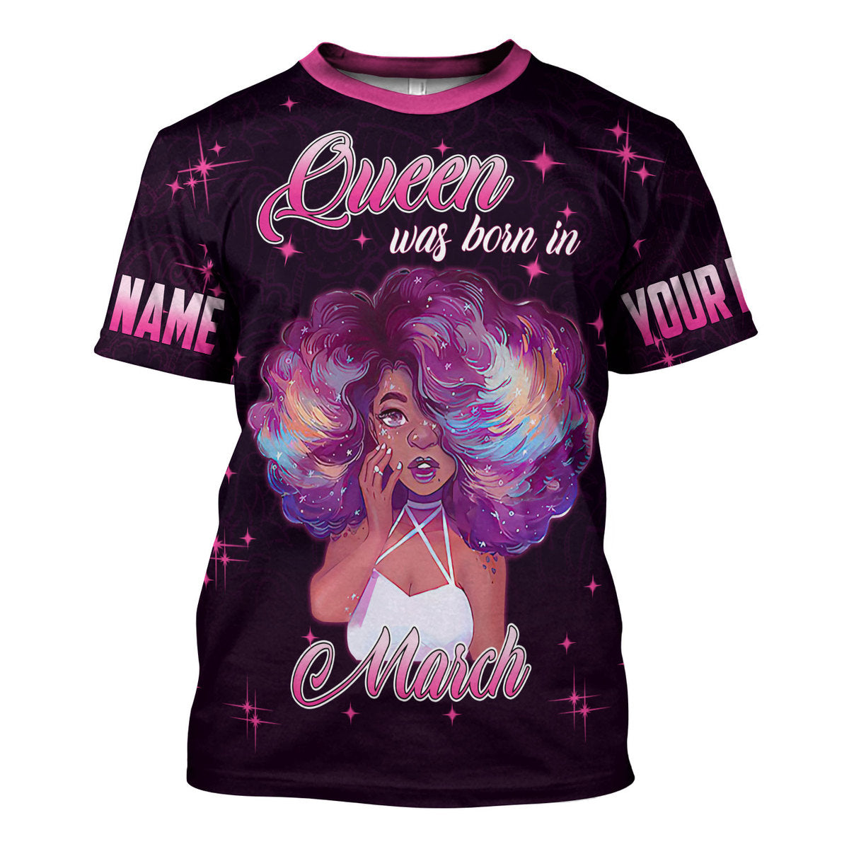 YMskins Personalized T-Shirt March Girl She's Beautiful Bold All Over Printed