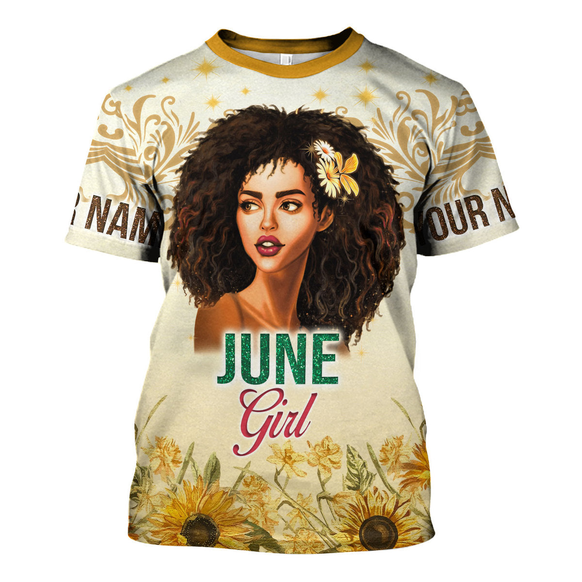 YMskins Personalized T-Shirt June Girl All Over Printed