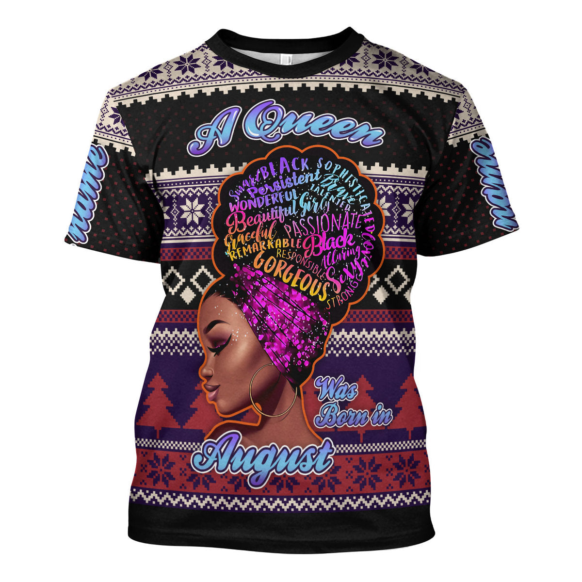 YMskins Personalized T-shirt A Queen Was Born In August All Over Printed