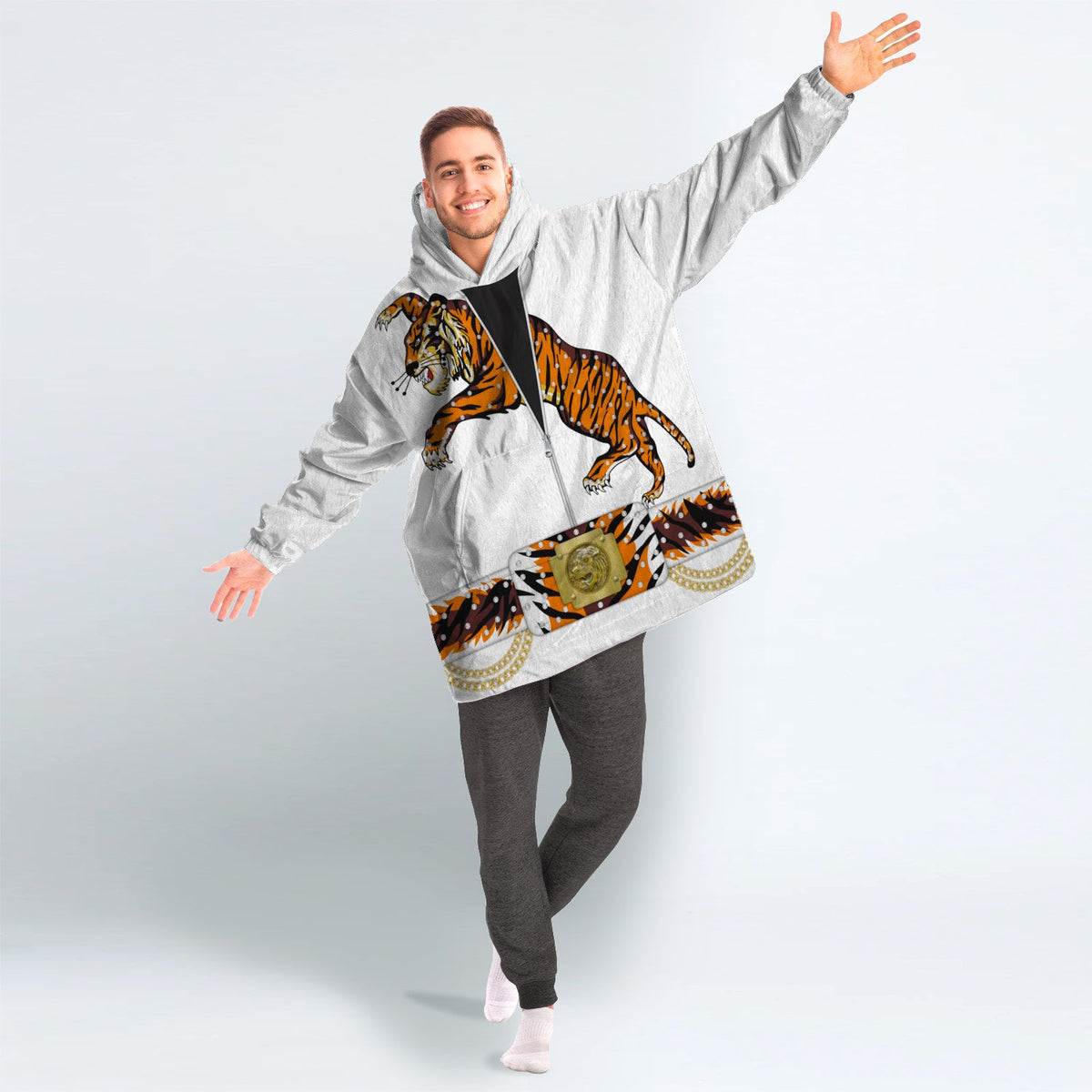 MakerHuman YMskins Elvis Presley Tiger Cosplay & Costume Over Size Hoodie Fleece One Size
