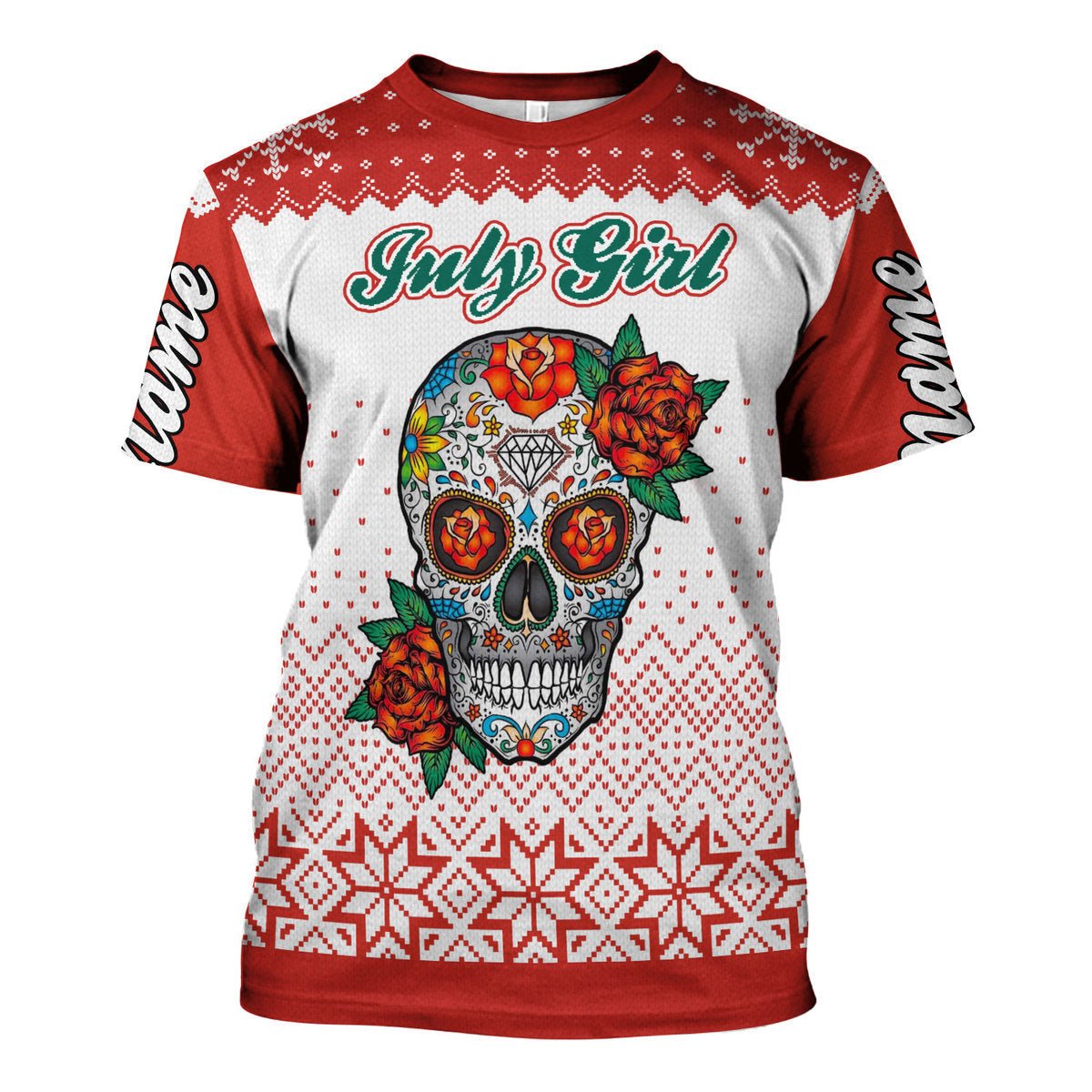 YMskins Personalized T-shirt July Girl All Over Printed
