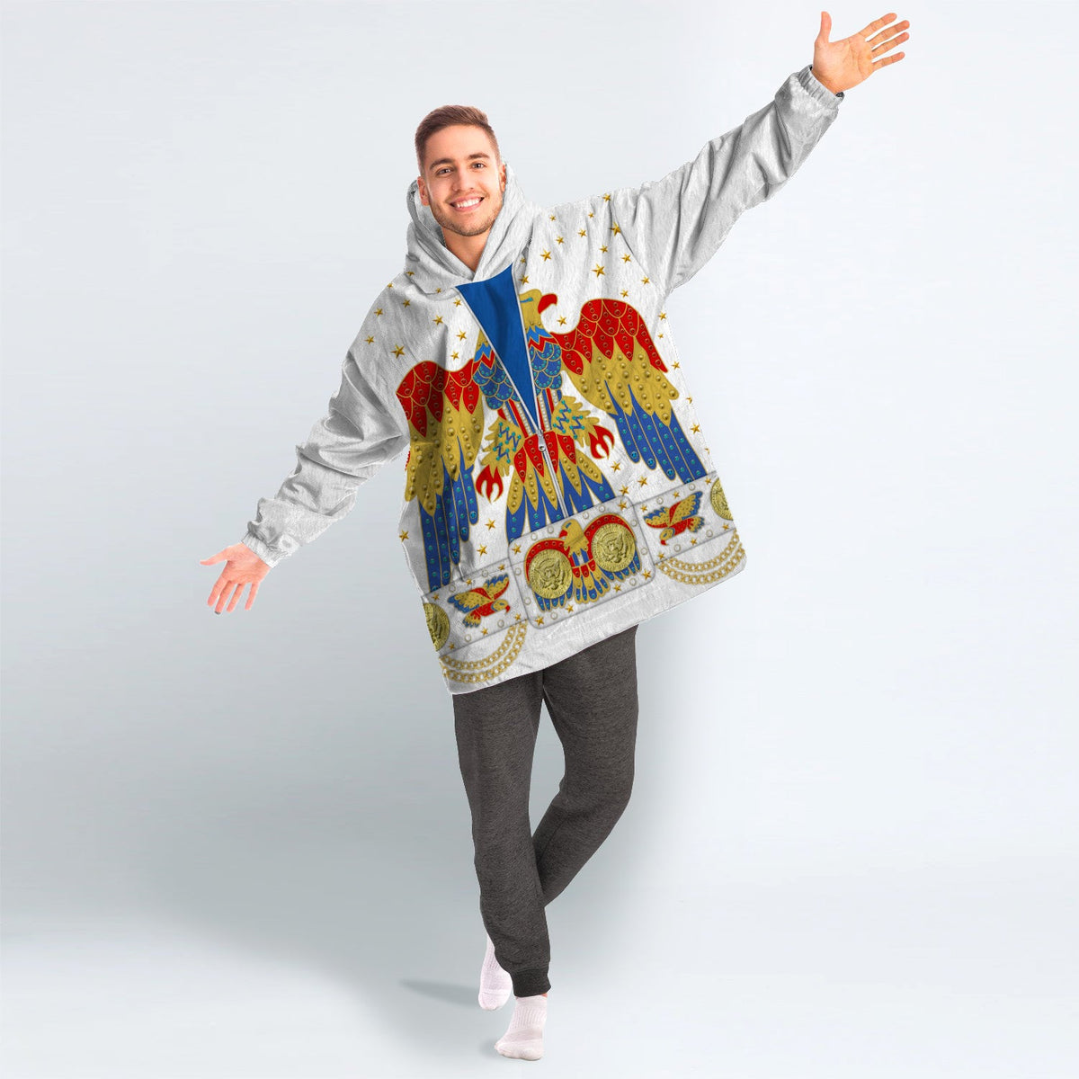 MakerHuman Elvis EAGLE Cosplay & Costume Over Size Hoodie Fleece One Size