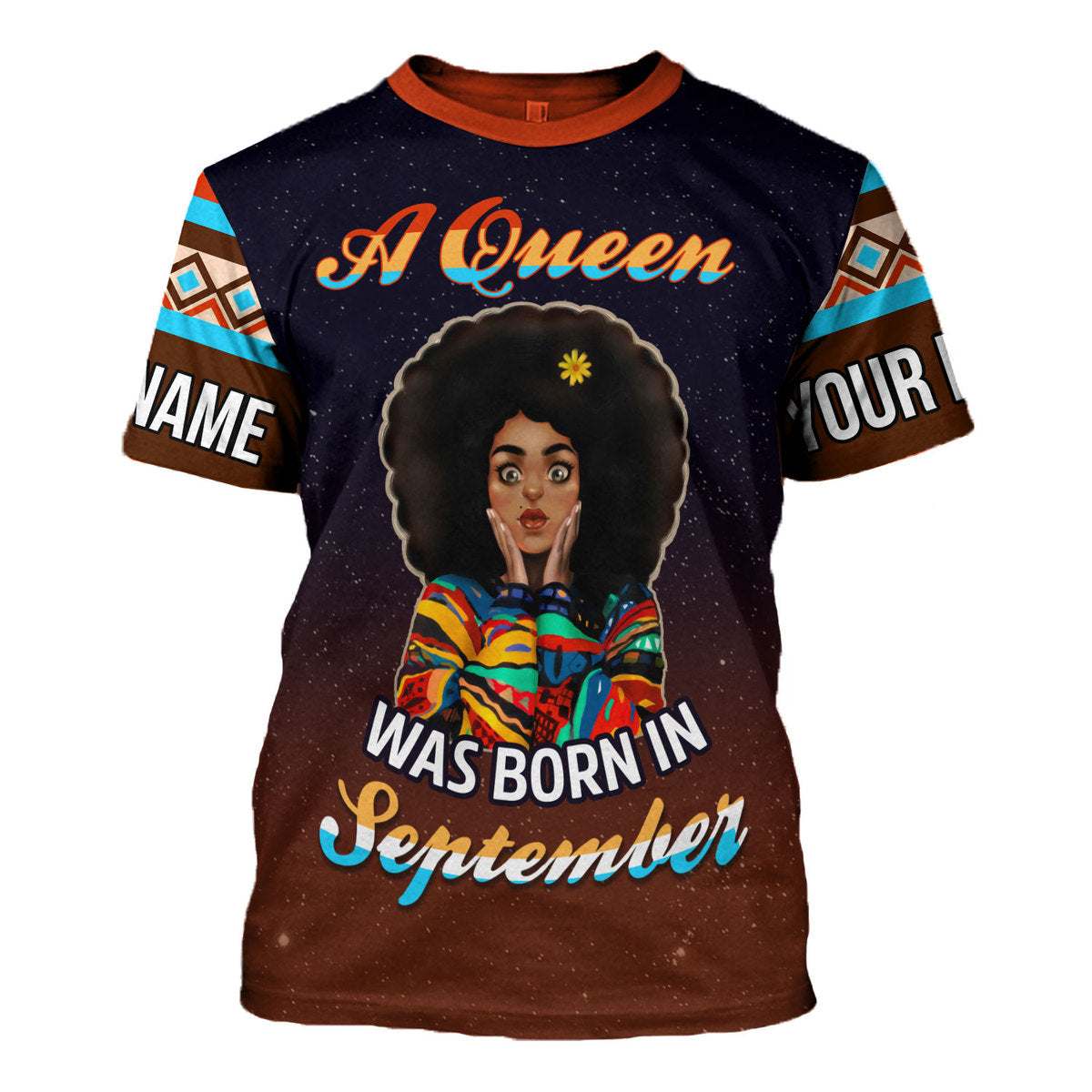 YMskins Personalized T-shirt September Girl All Over Printed