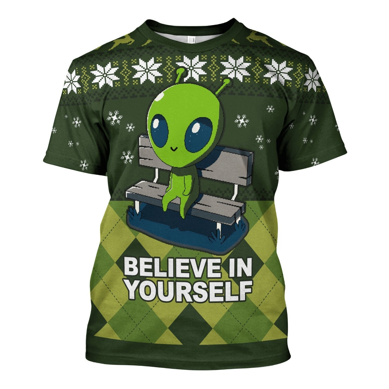 YMskins Tops Pullover Sweatshirt Believe In Yourself Alien 3D Apparel