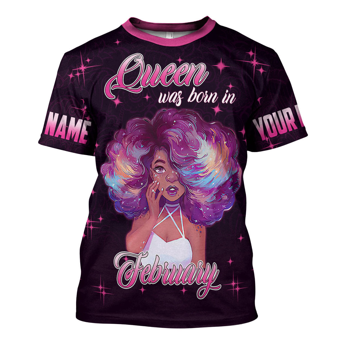 YMskins Personalized Tops February Girl She's Beautiful Bold All Over Printed