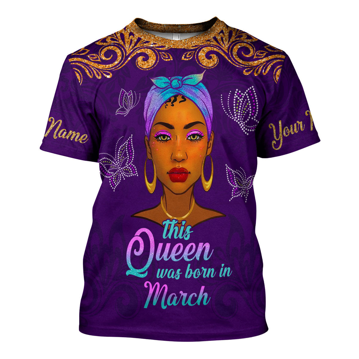 YMskins Personalized T-Shirt March Queen All Over Printed