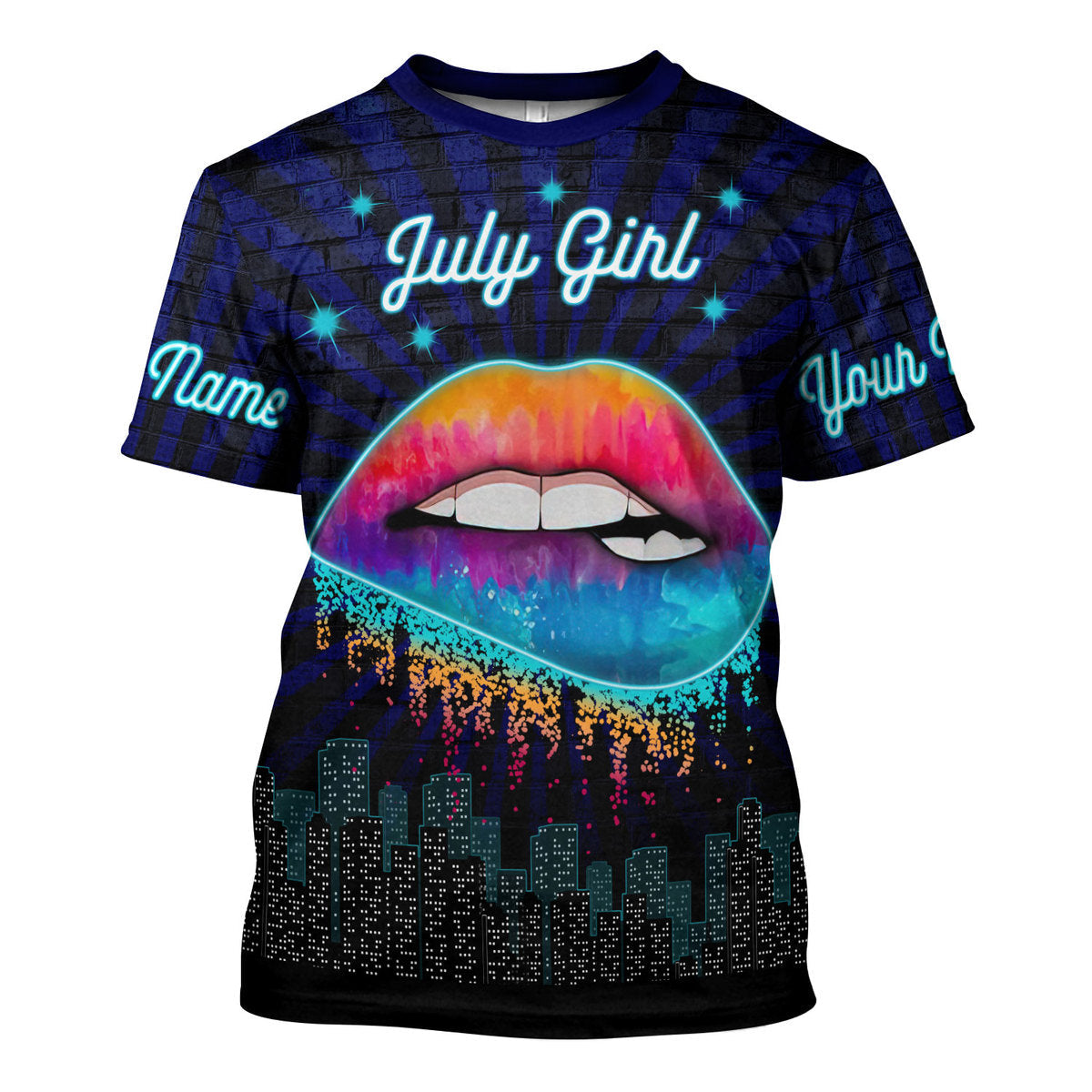 YMskins Personalized T-Shirt July Girl All Over Printed