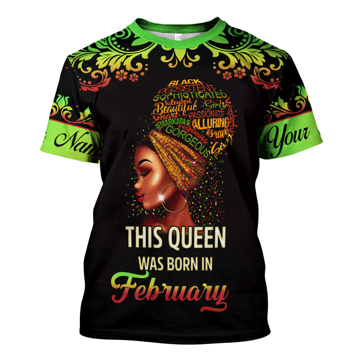 YMskins Personalized Tops February Girl I Am 100% Me All Over Printed