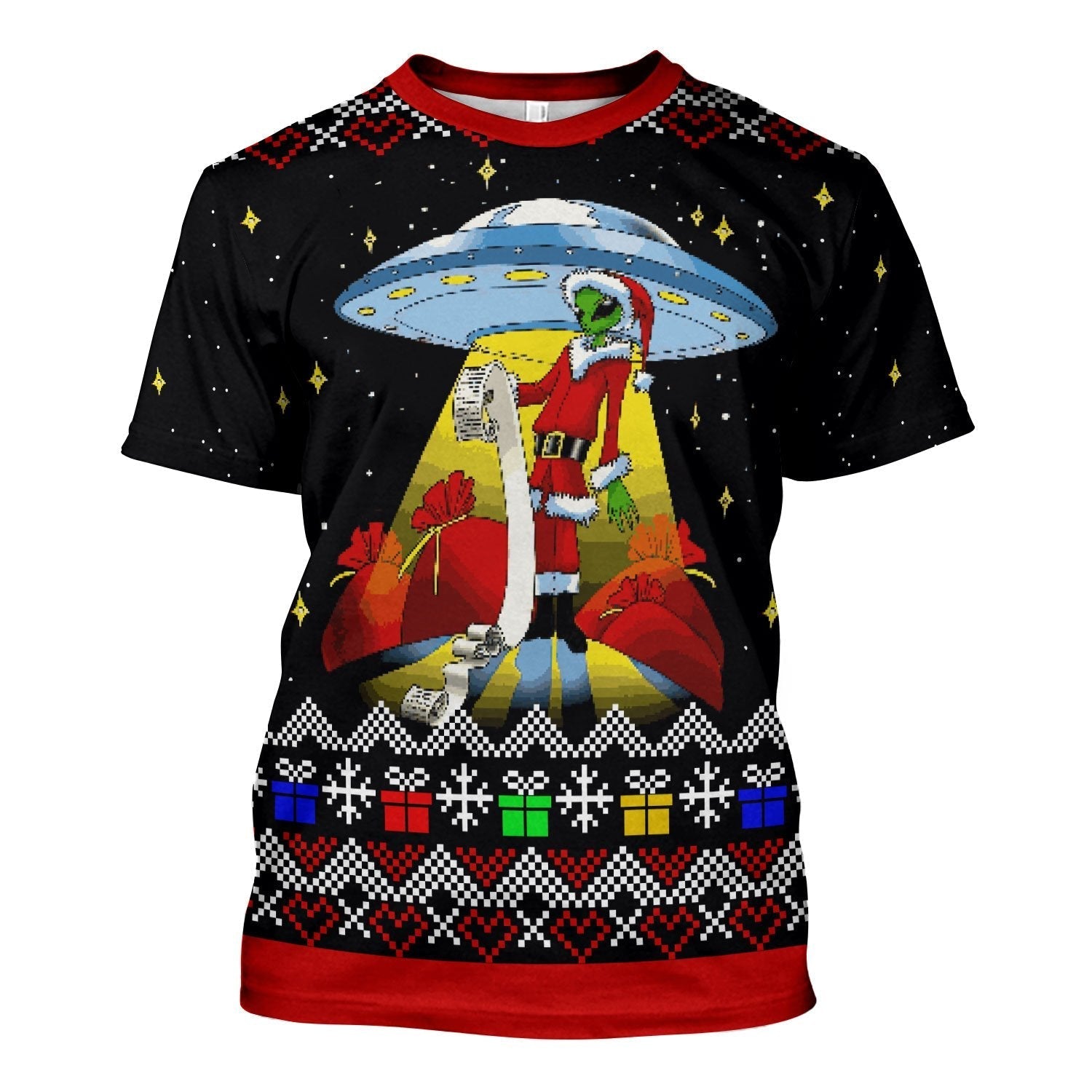 YMskins Tops Pullover Sweatshirt Funny Alien UFO 3D Apparel