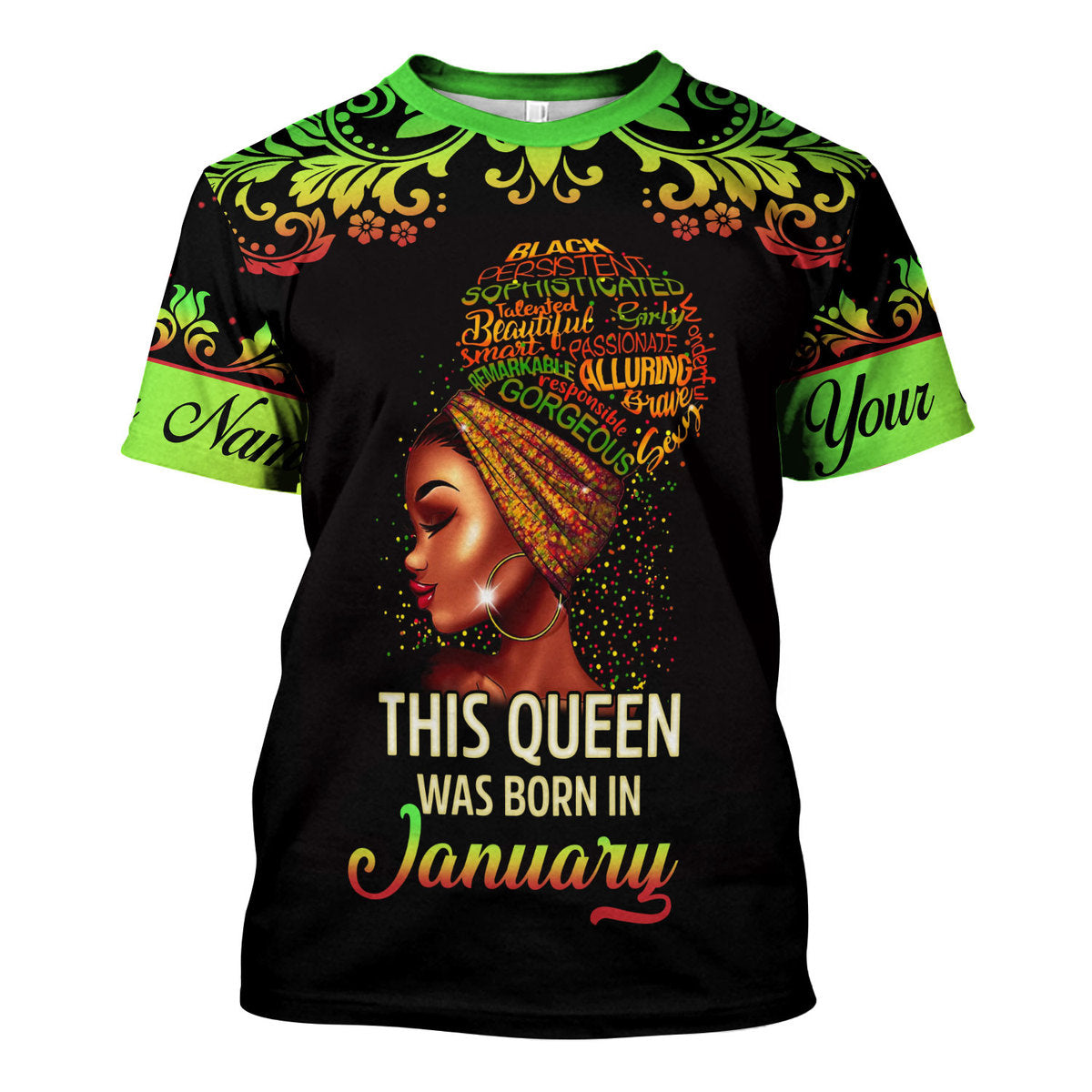 YMskins Personalized T-Shirt January Girl I Am 100% Me All Over Printed