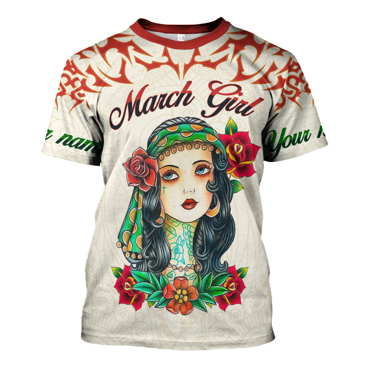 YMskins Personalized T-Shirt March Girl I Do What I Want All Over Printed
