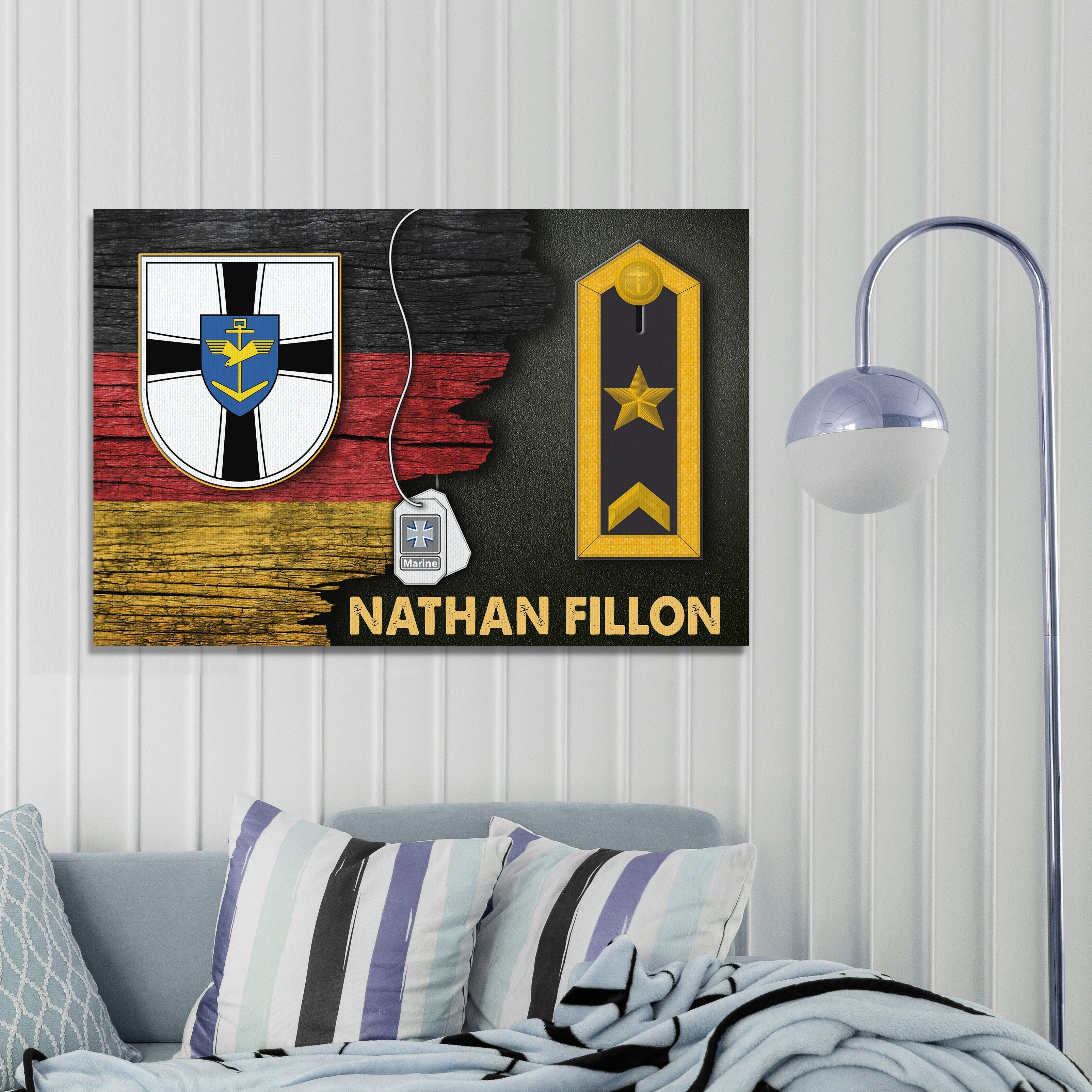 Personalized Name and Ranks - Insignia of the Marinefliegerkommando - With Military Ranks/Insignia Digital File Canvas