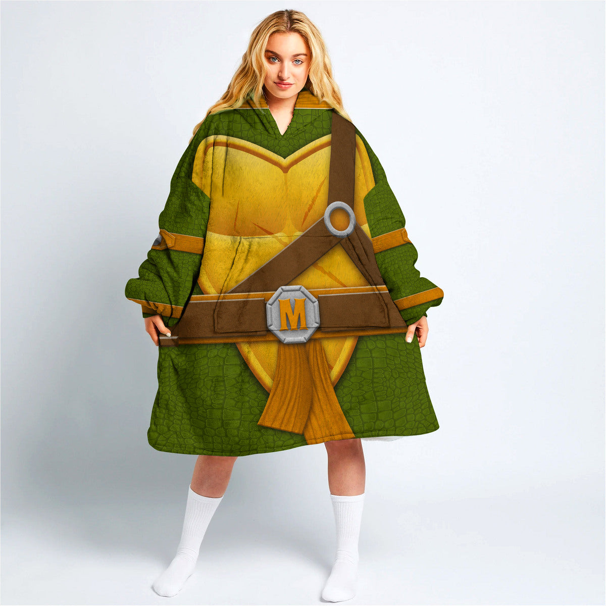 Michelangelo Cosplay & Costume Over Size Hoodie Fleece One Size