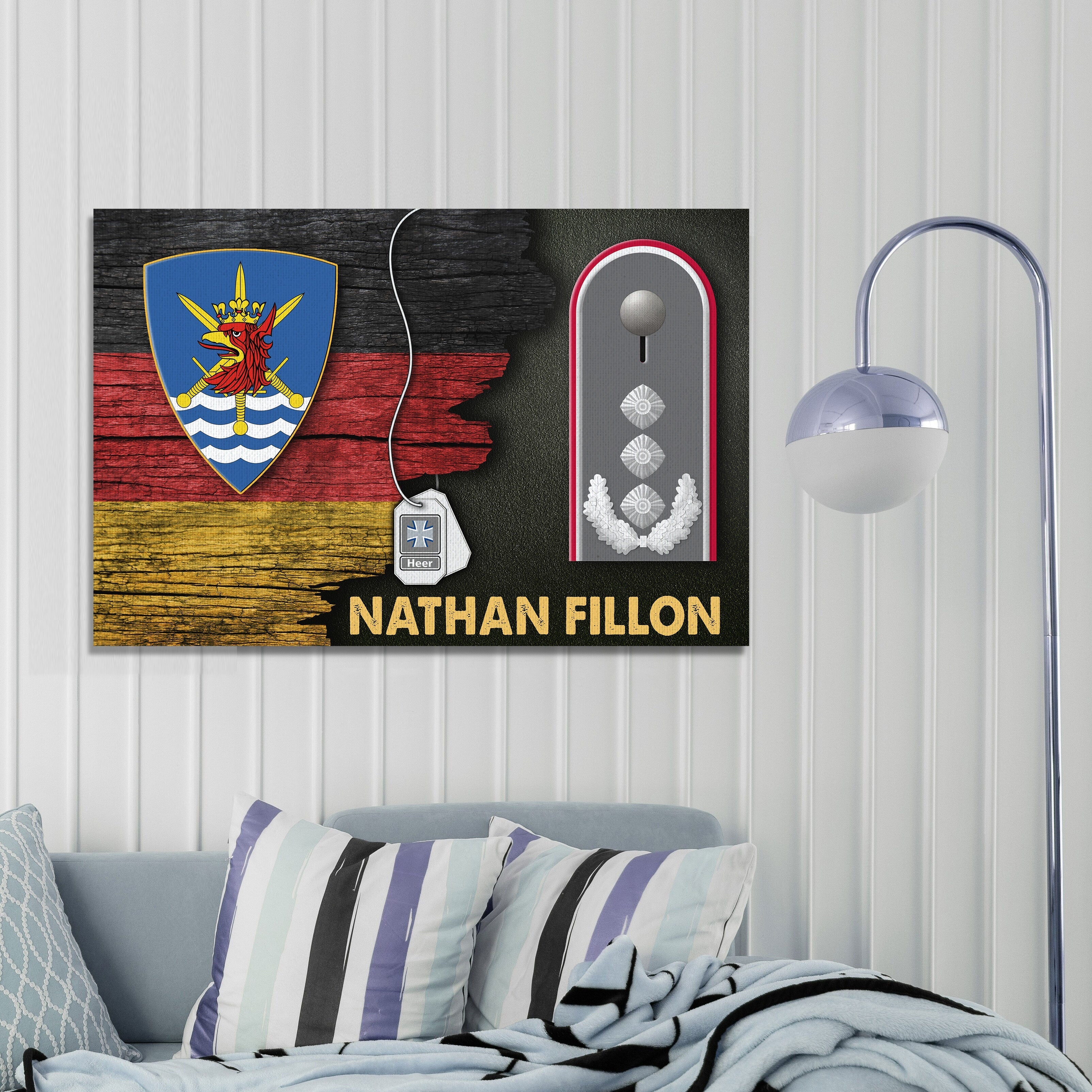 YMskins Multinational Corps North East Heer German Half Flag With Military Ranks/Insignia Canvas