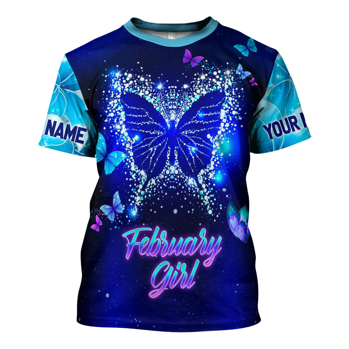YMskins Personalized T-Shirt February Girl All Over Printed