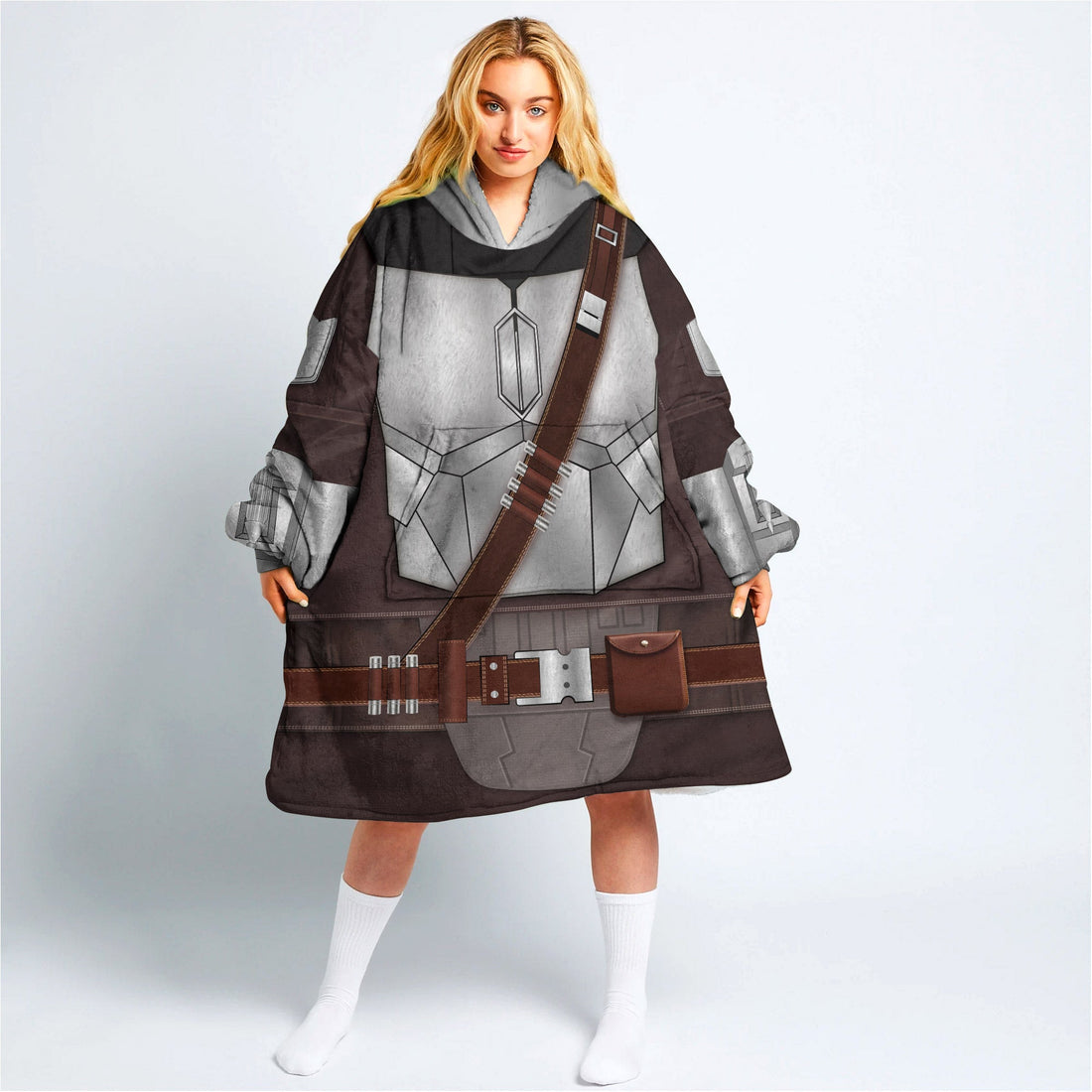 MakerHuman Beskar Mandalorian Cosplay & Costume Over Size Hoodie Fleece One Size