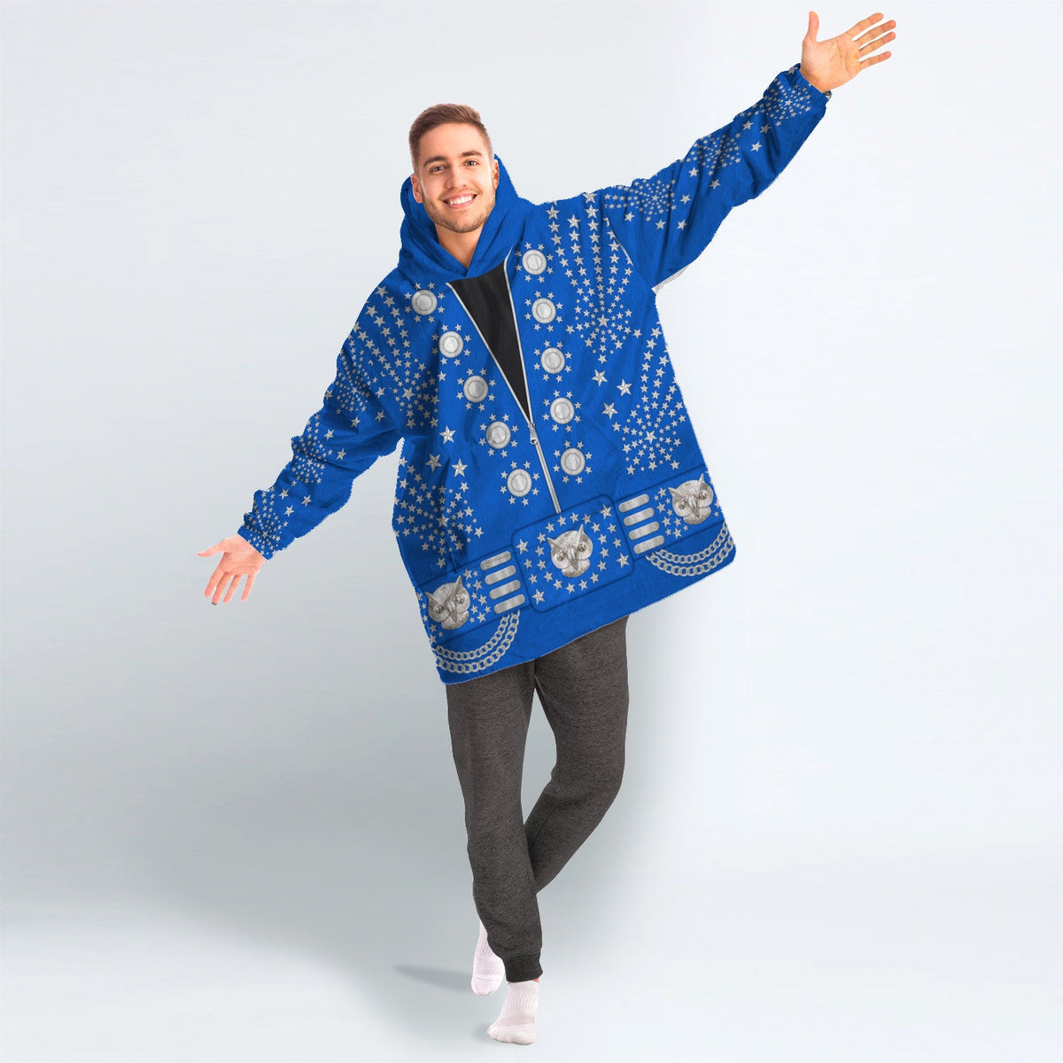 MakerHuman Elvis Owl Cosplay & Costume Over Size Hoodie Fleece One Size