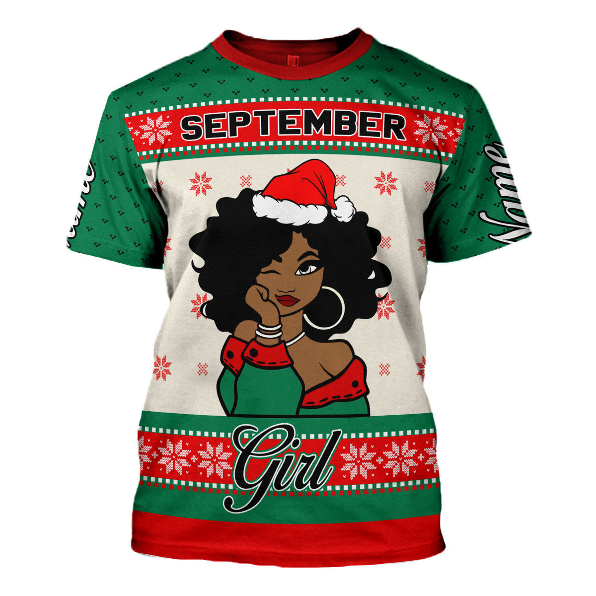 YMskins Personalized T-shirt September Girl All Over Printed