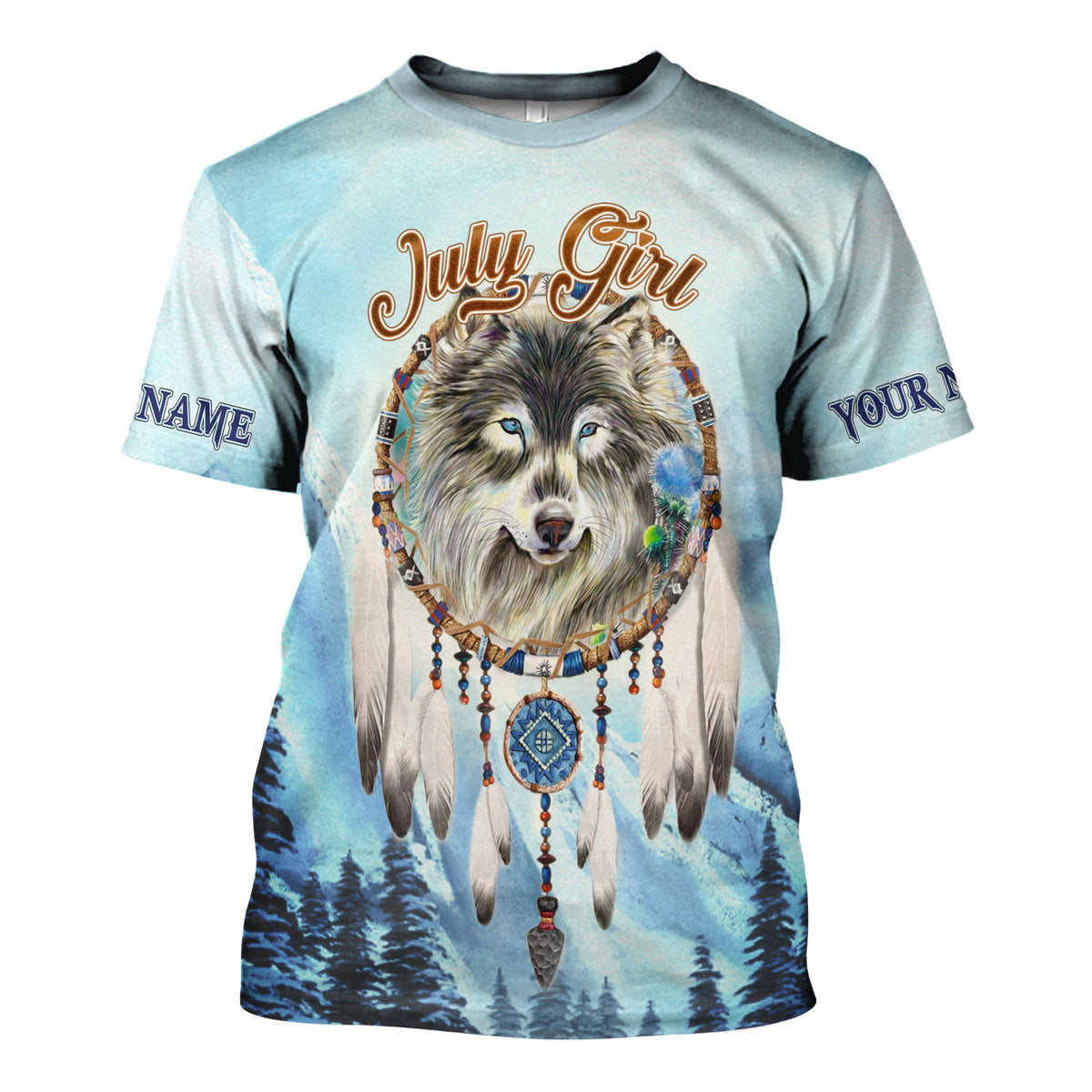 YMskins Personalized T-Shirt I Am A July Girl All Over Printed