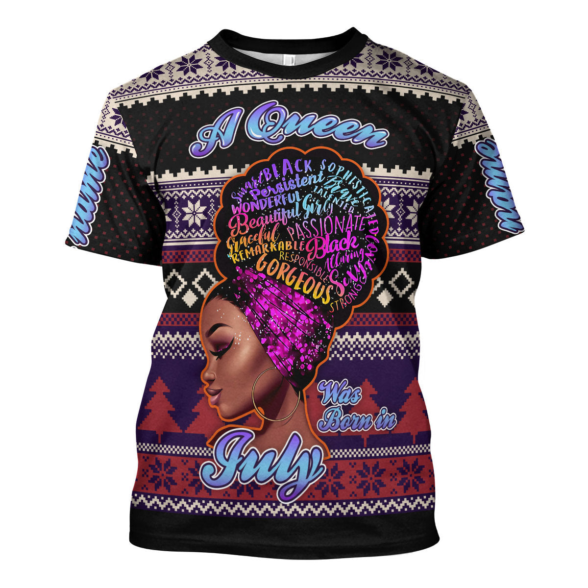 YMskins Personalized Tops A Queen Was Born In July All Over Printed