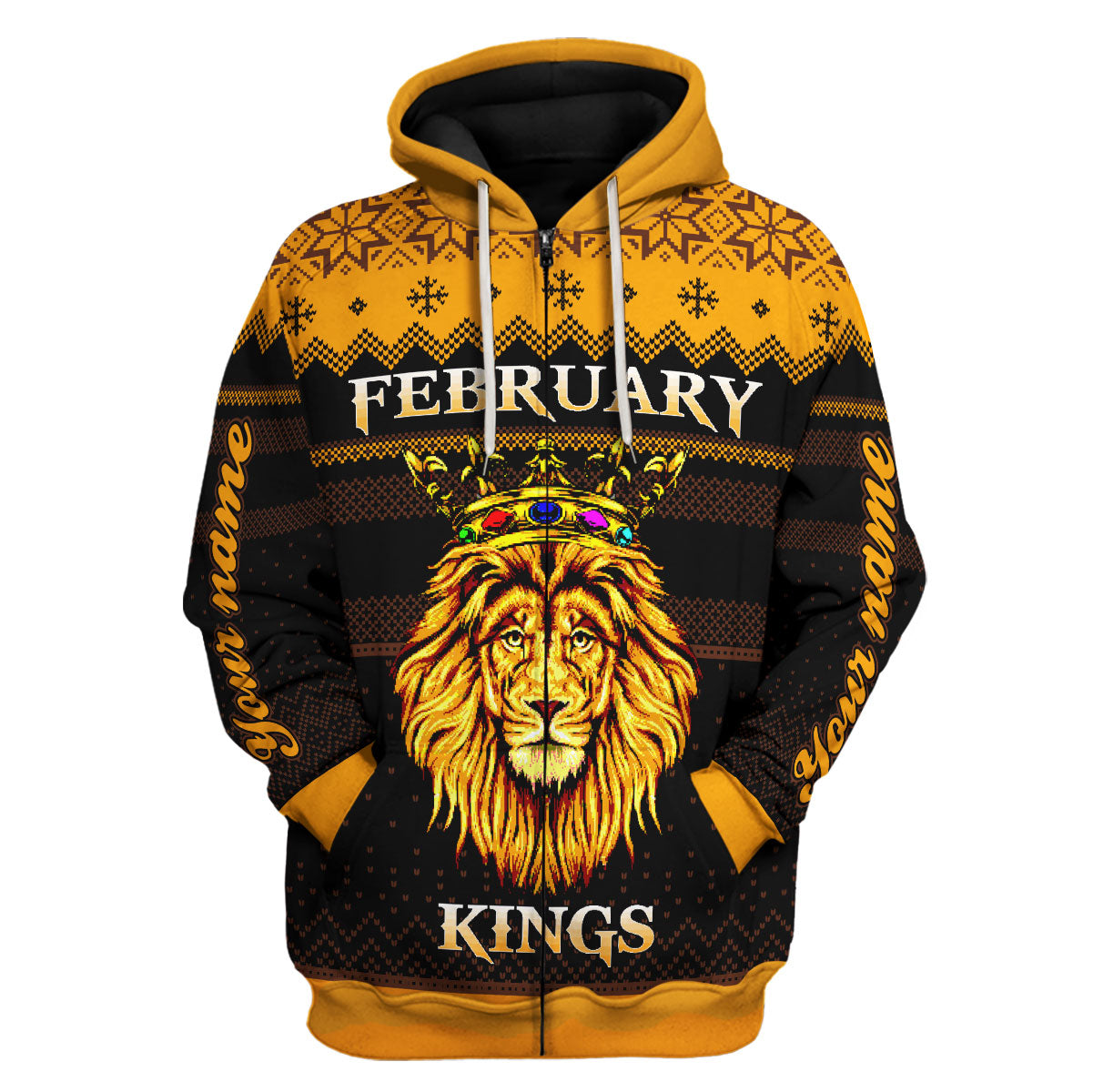 YMskins Personalized Hoodie February Guy All Over Printed
