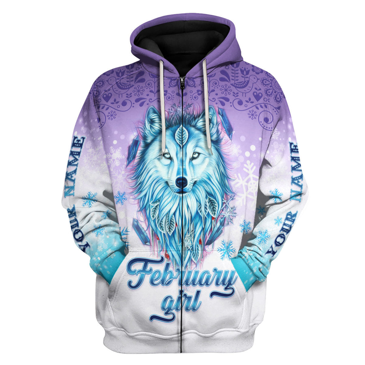 YMskins Personalized Hoodie I'm A February Queen All Over Printed