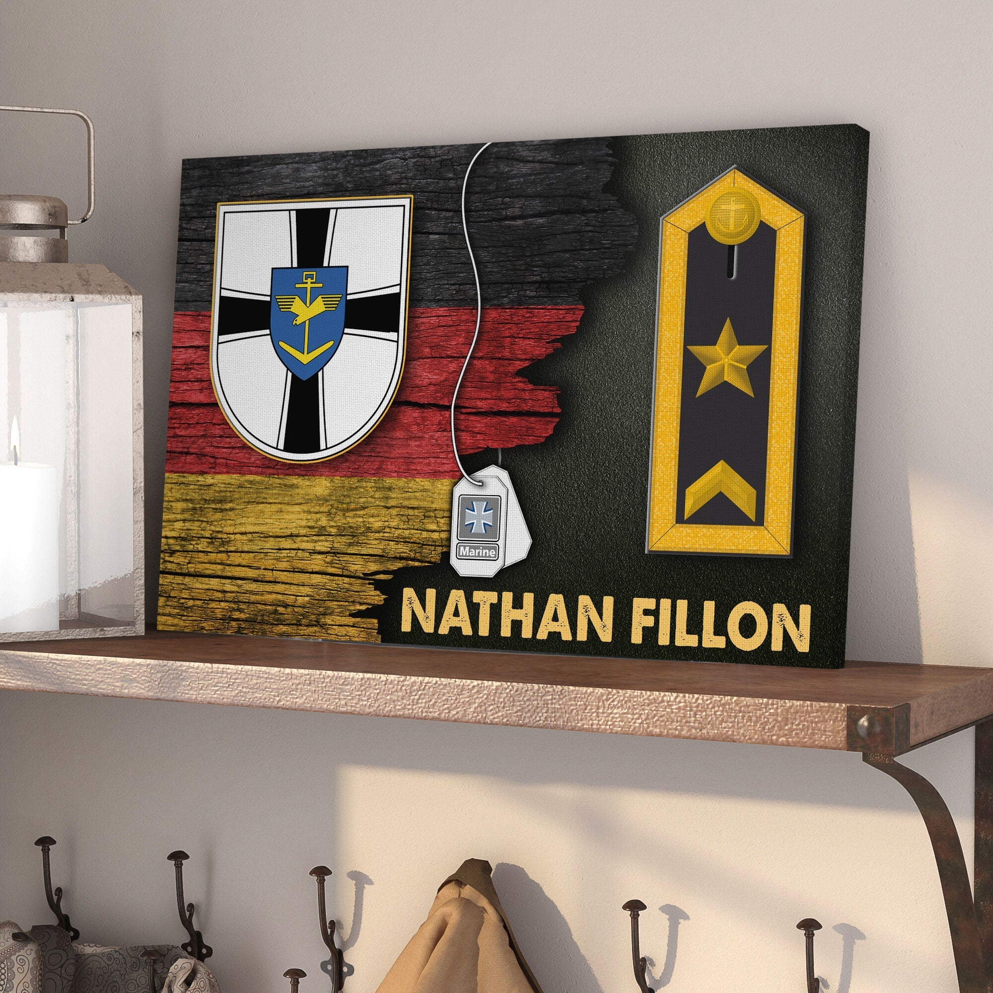 Personalized Name and Ranks - Insignia of the Marinefliegerkommando - With Military Ranks/Insignia Digital File Canvas