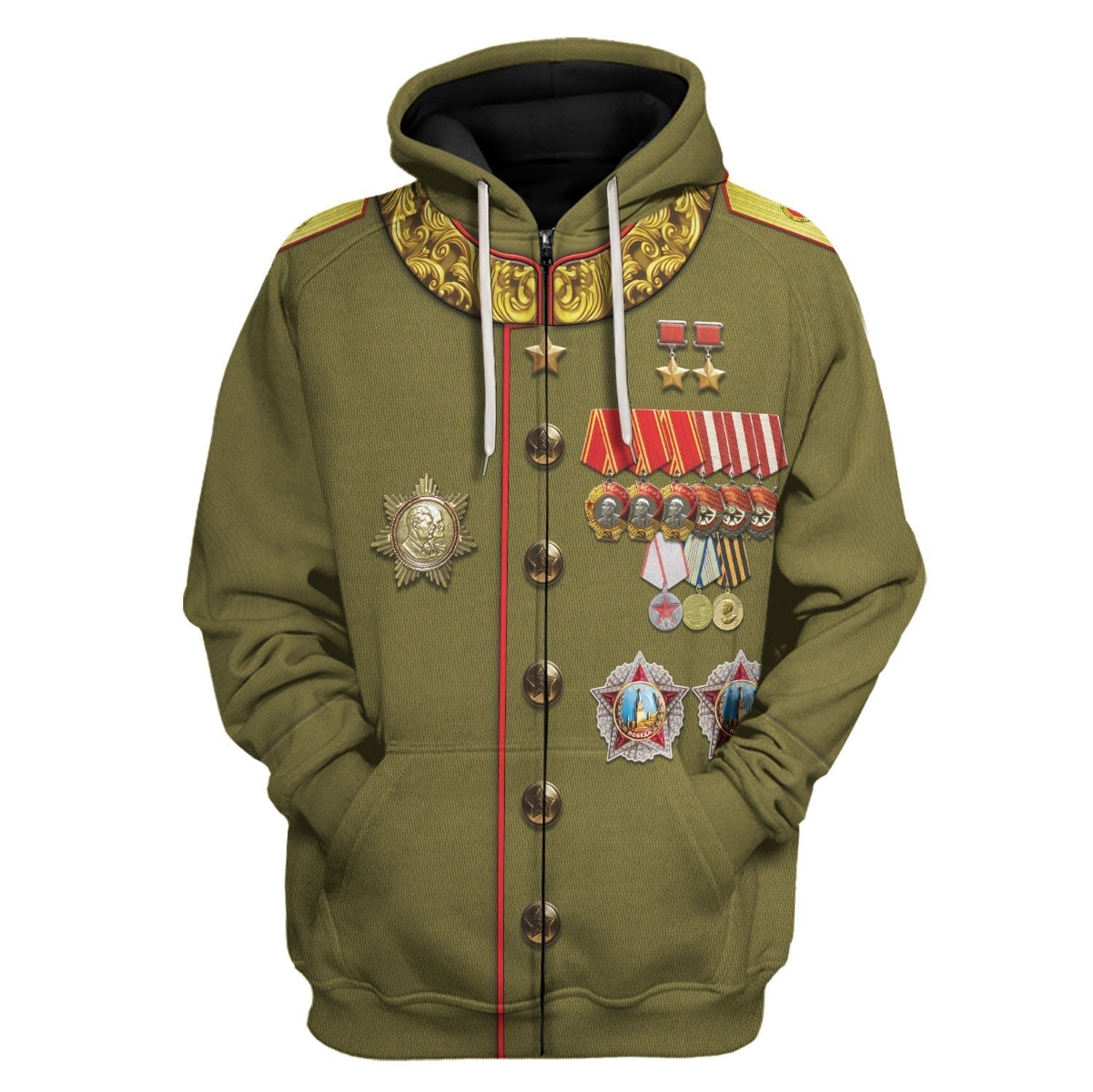 Joseph Stalin Fleece Zip Hoodie