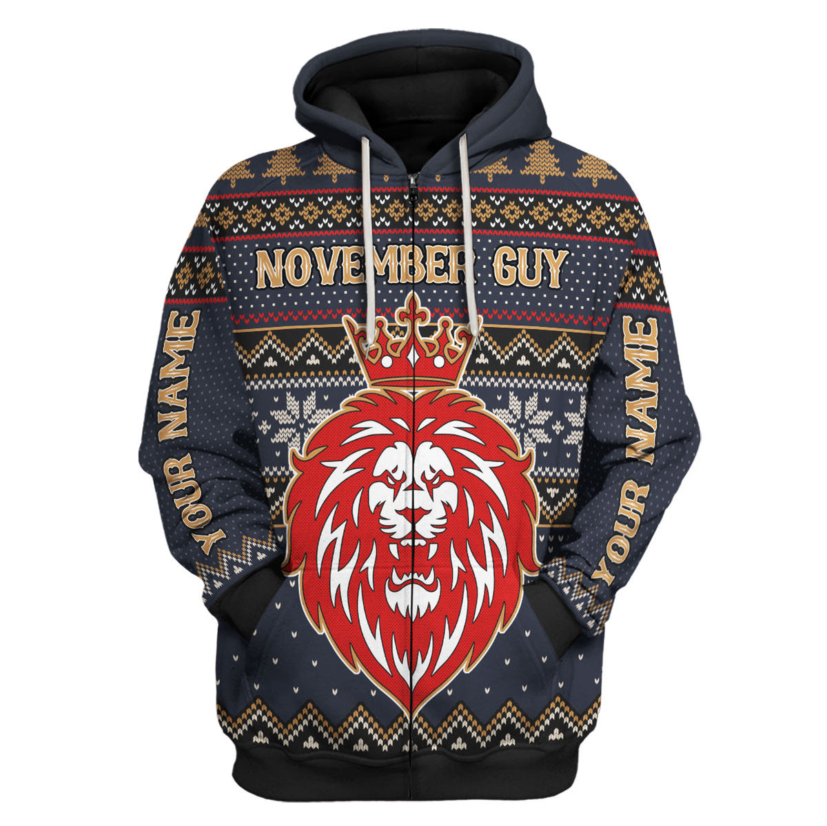 YMskins Personalized Zip Hoodie November King All Over Printed